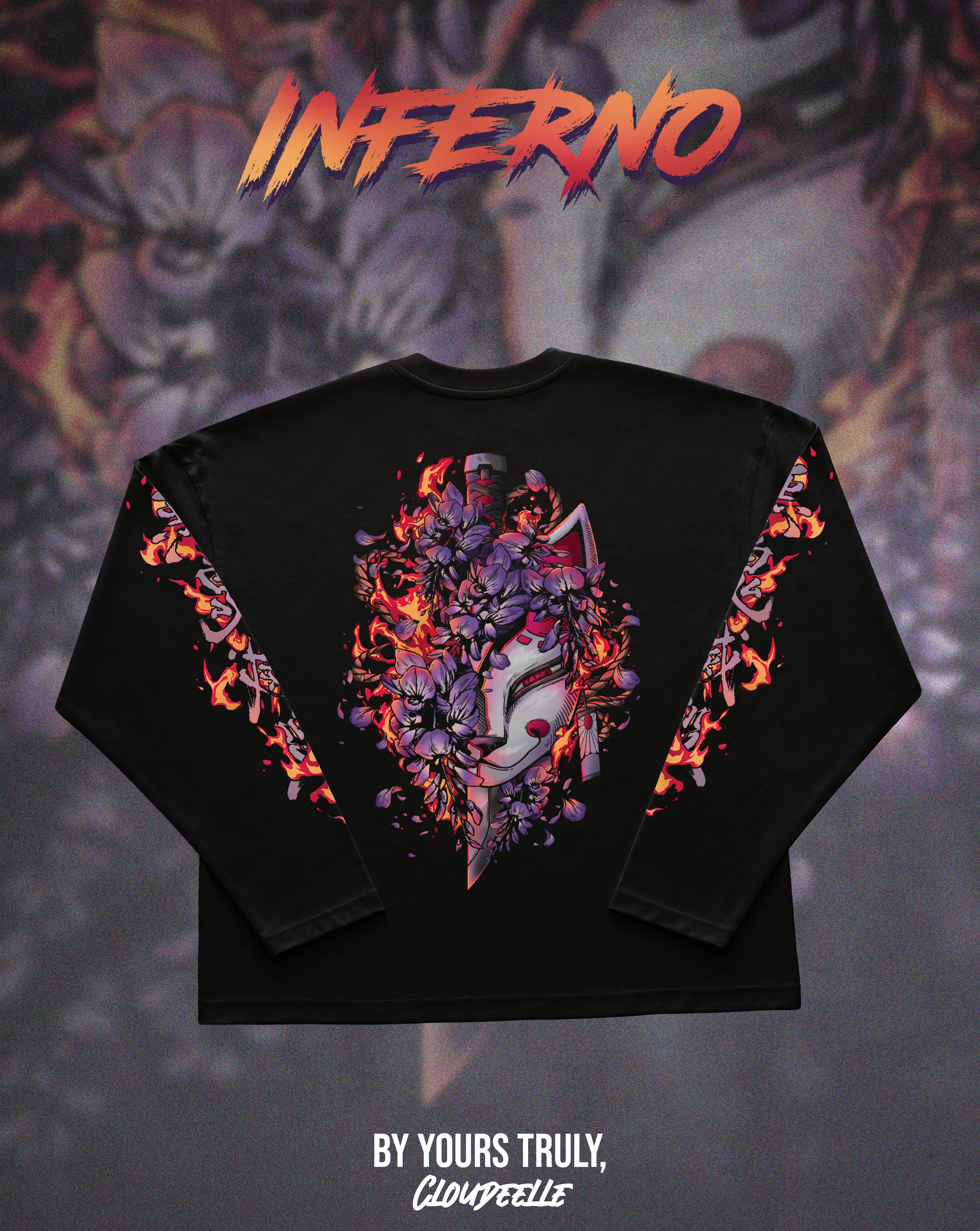 "Inferno" - Oversized Boxy LS Tee