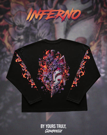 "Inferno" - Oversized Boxy LS Tee