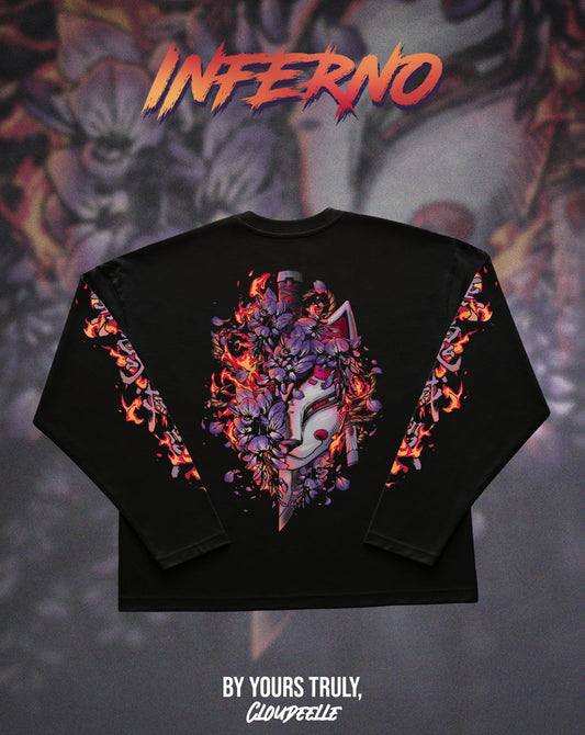 "Inferno" - Oversized Boxy LS Tee
