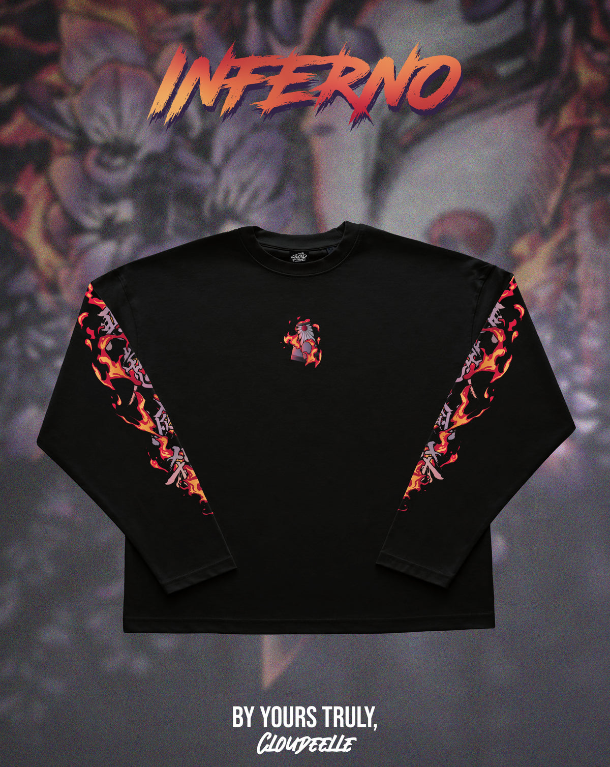 "Inferno" - Oversized Boxy LS Tee