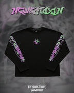 "Neurotoxin" - Oversized Boxy LS Tee (Black Version)