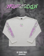 "Neurotoxin" - Oversized Boxy LS Tee (Vintage White Version)
