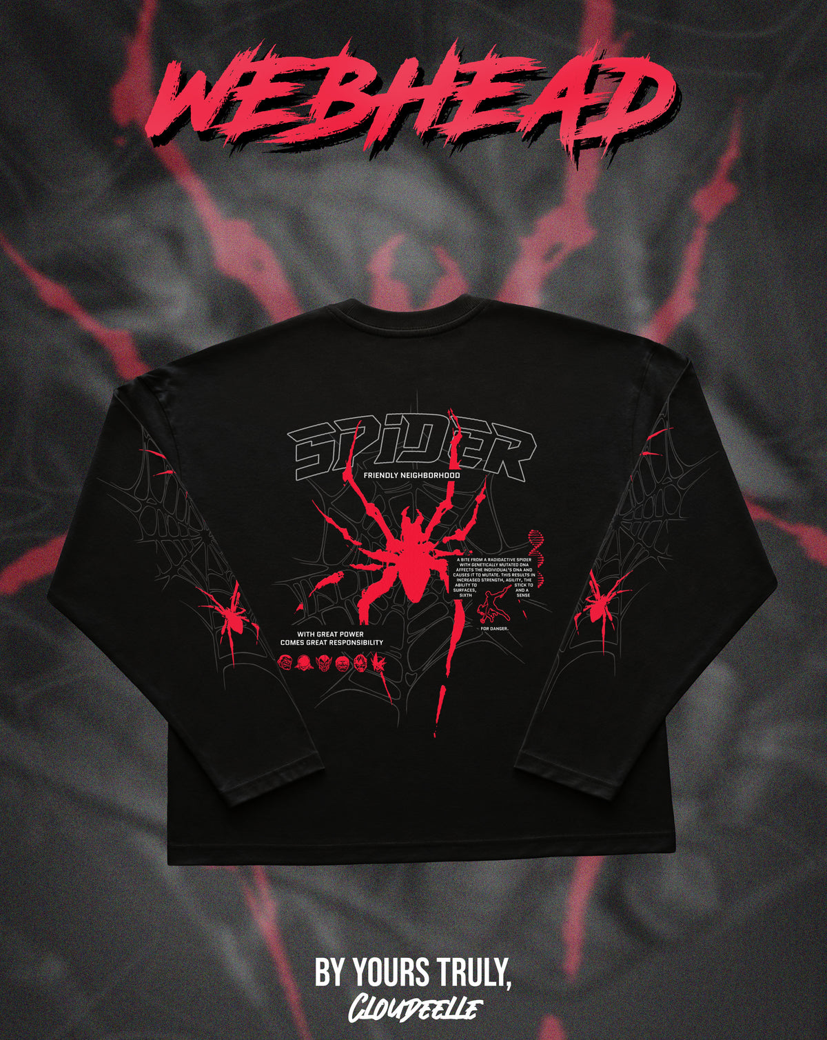 "Webhead" - Oversized Boxy LS Tee