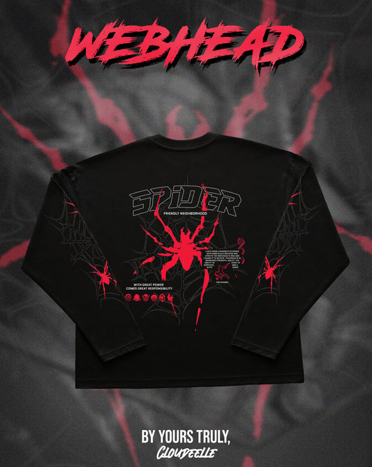"Webhead" - Oversized Boxy LS Tee