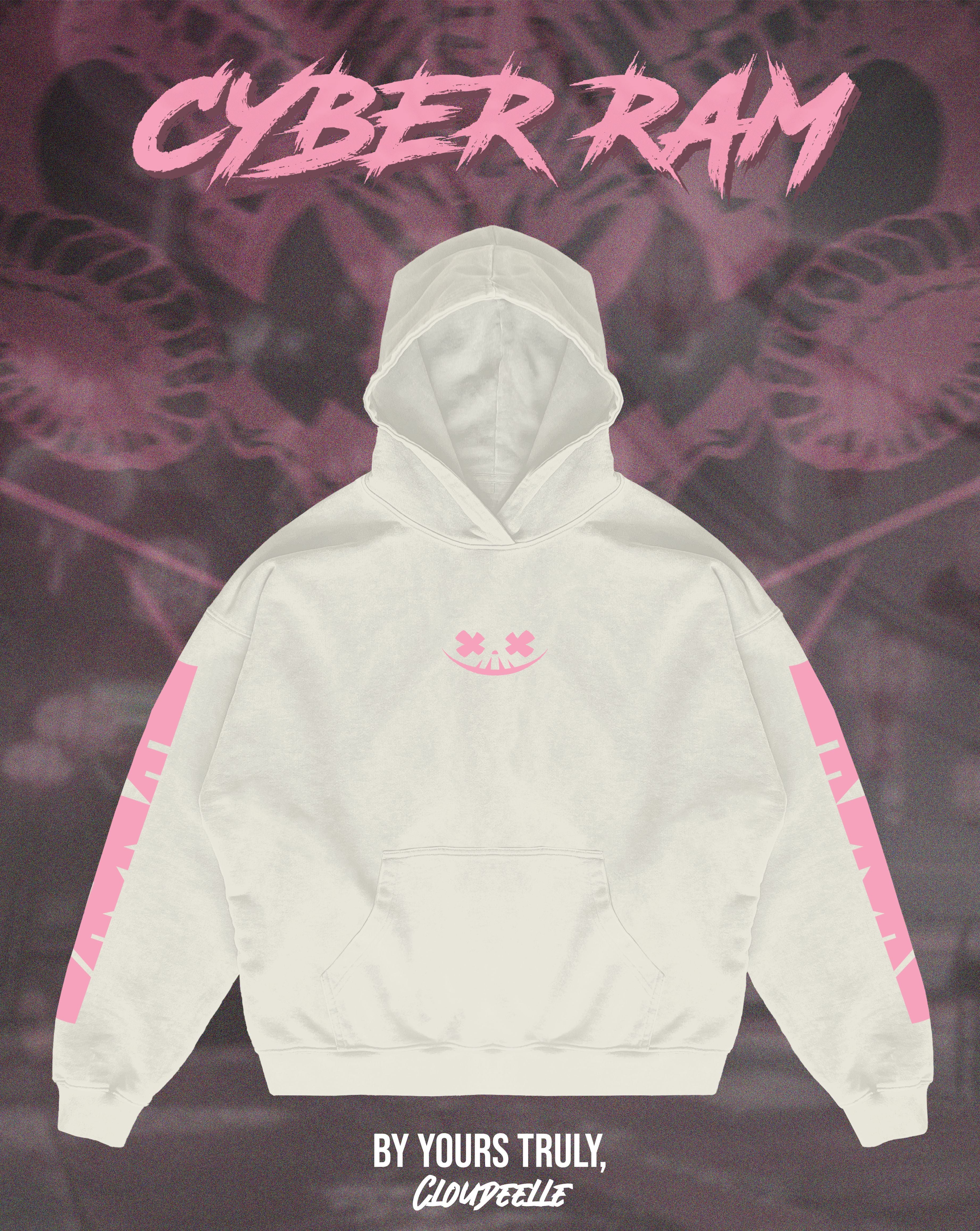 "Cyber Ram" - Oversized Hoodie (Vintage White Version)