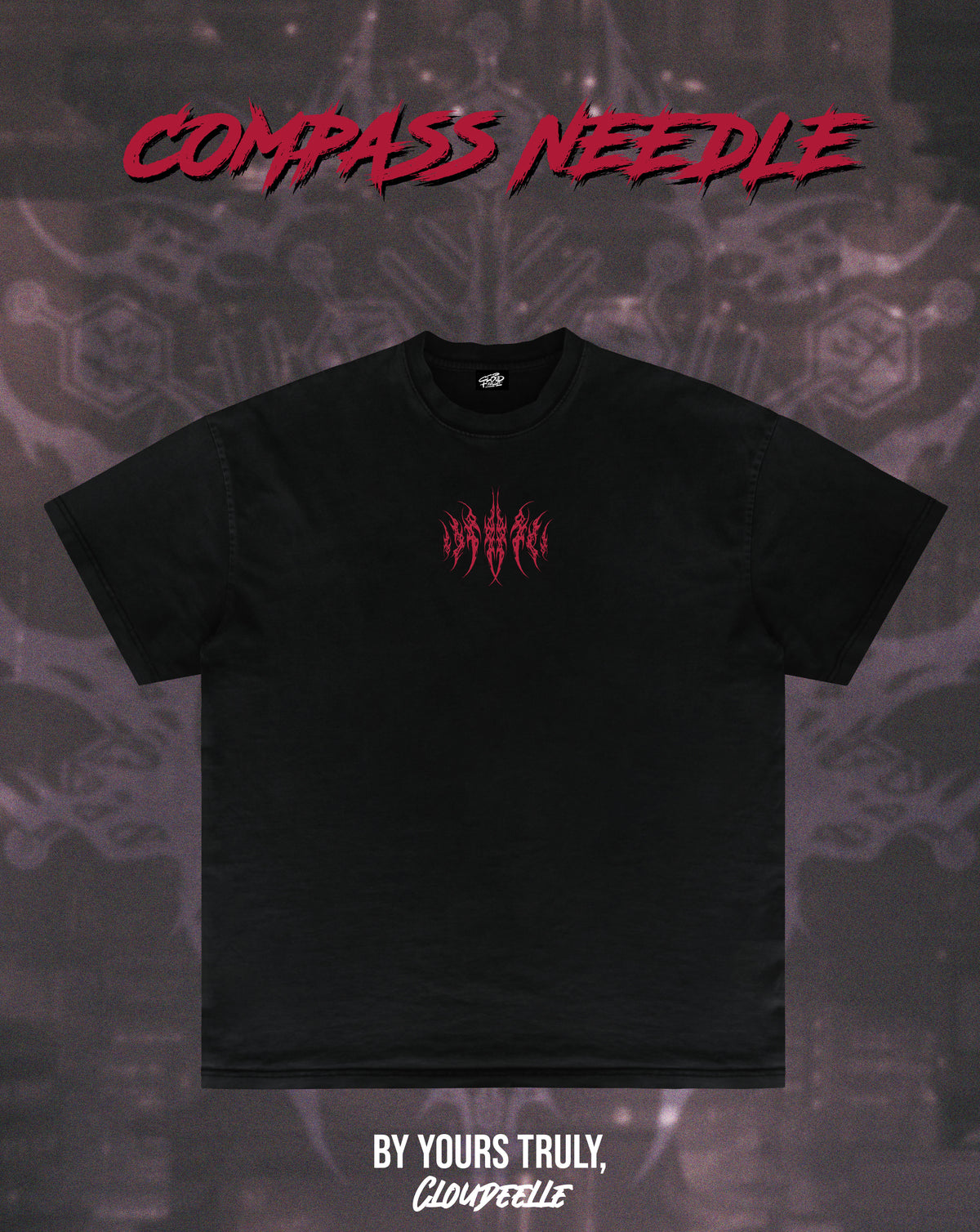 "Compass Needle" - Oversized Tee (Red Version)