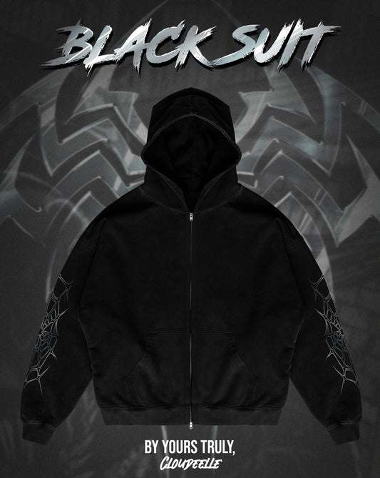 "Black Suit" - Oversized ZIP-UP Hoodie