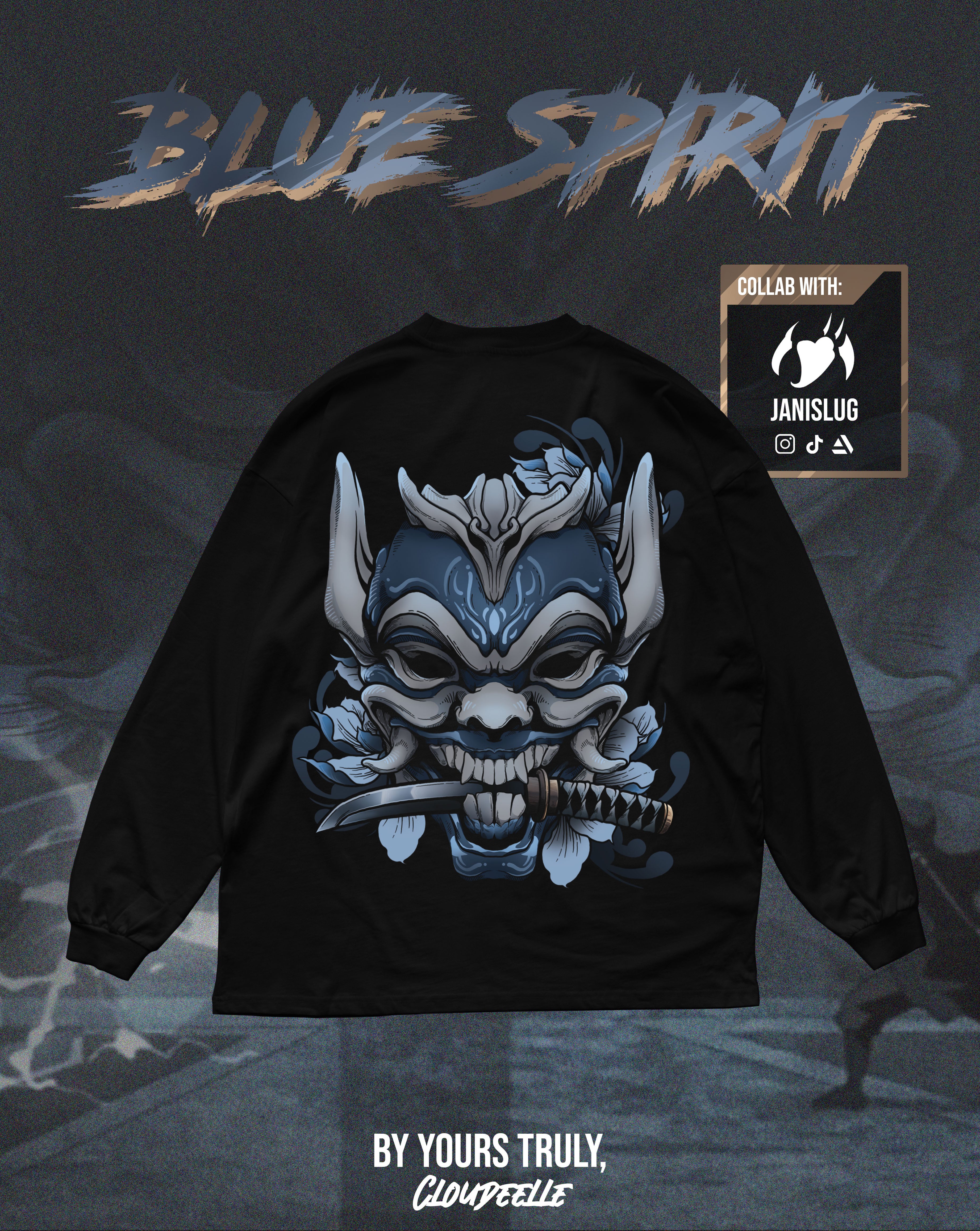 "Blue Spirit" - Oversized Longsleeve Tee