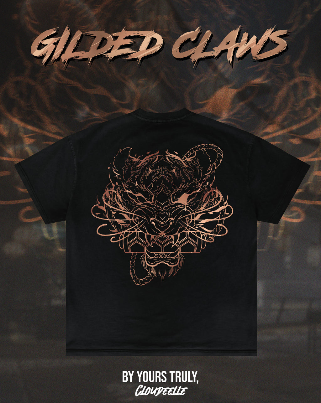 "Gilded Claws" - Oversized Tee (Black Version)