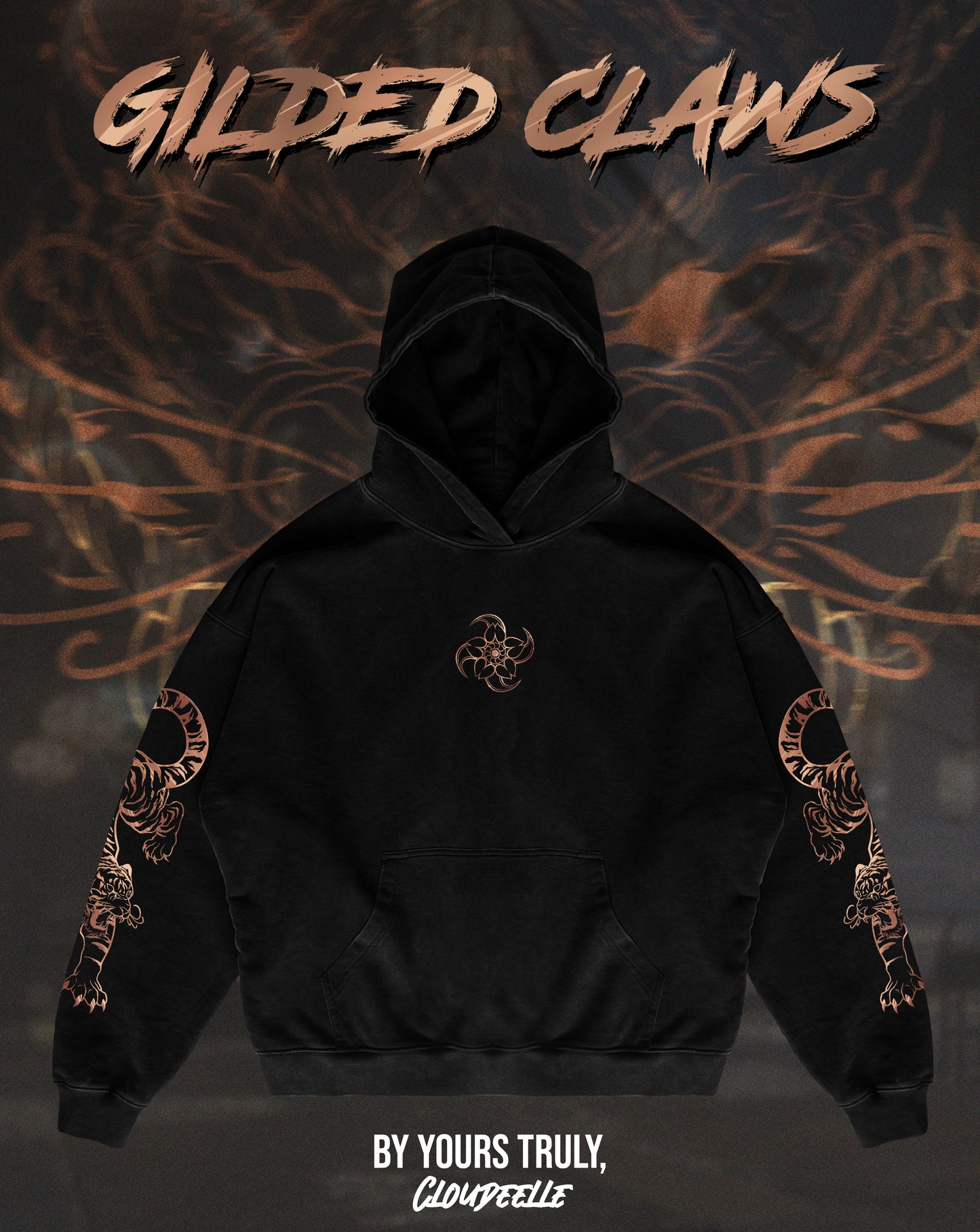 "Gilded Claws" - Oversized Hoodie (Black Version)