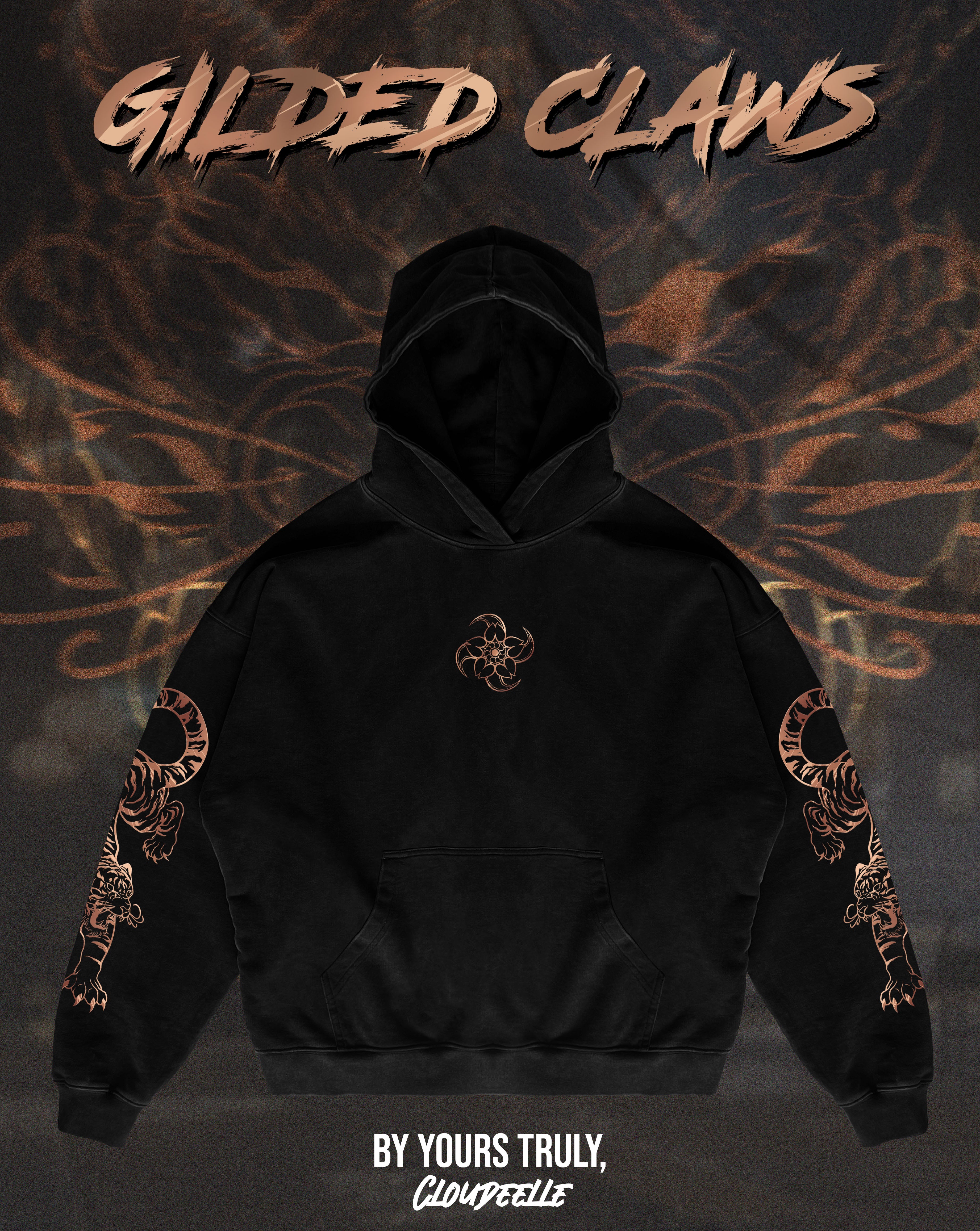 "Gilded Claws" - Oversized Hoodie (Black Version)