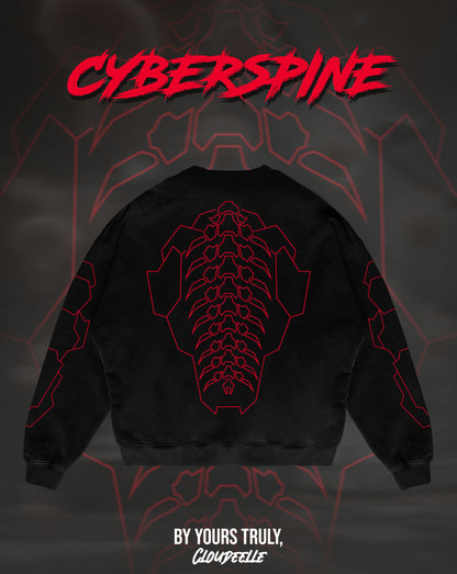"Cyberspine" - Oversized Crewneck (Red Version)