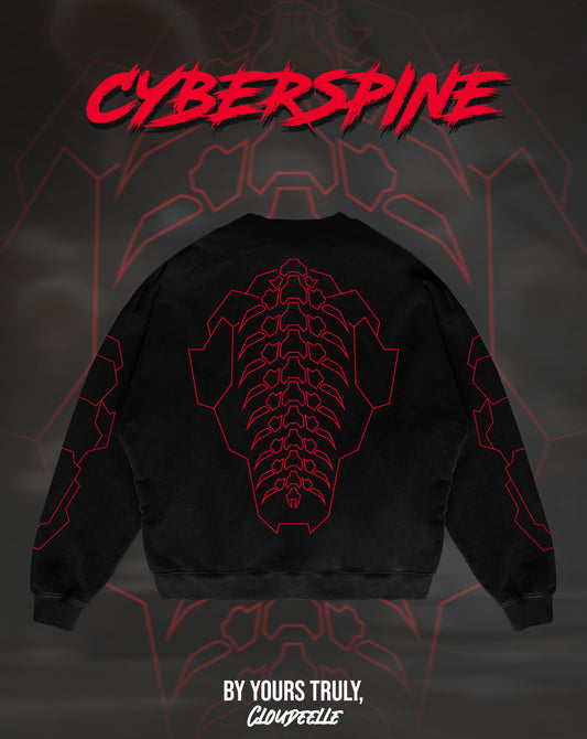 "Cyberspine" - Oversized Crewneck (Red Version)