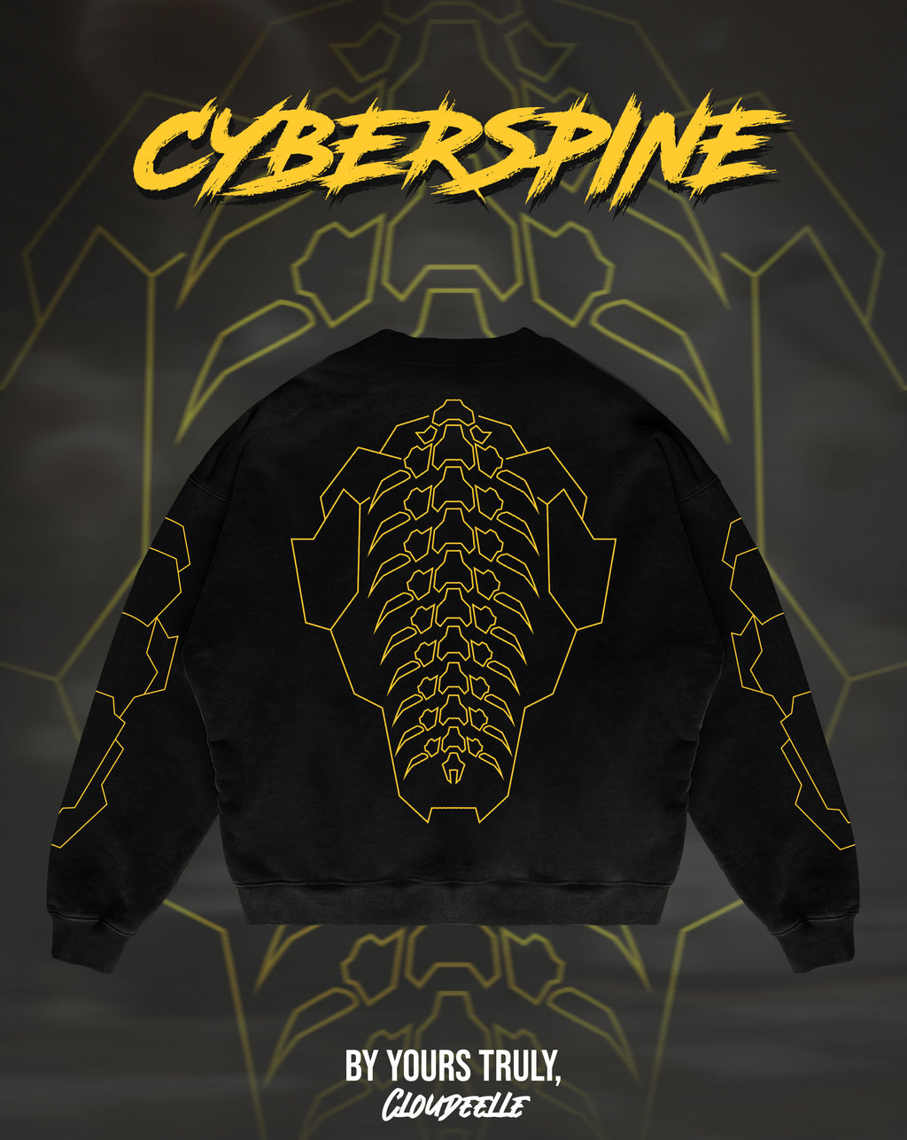 "Cyberspine" - Oversized Crewneck (Yellow Version)