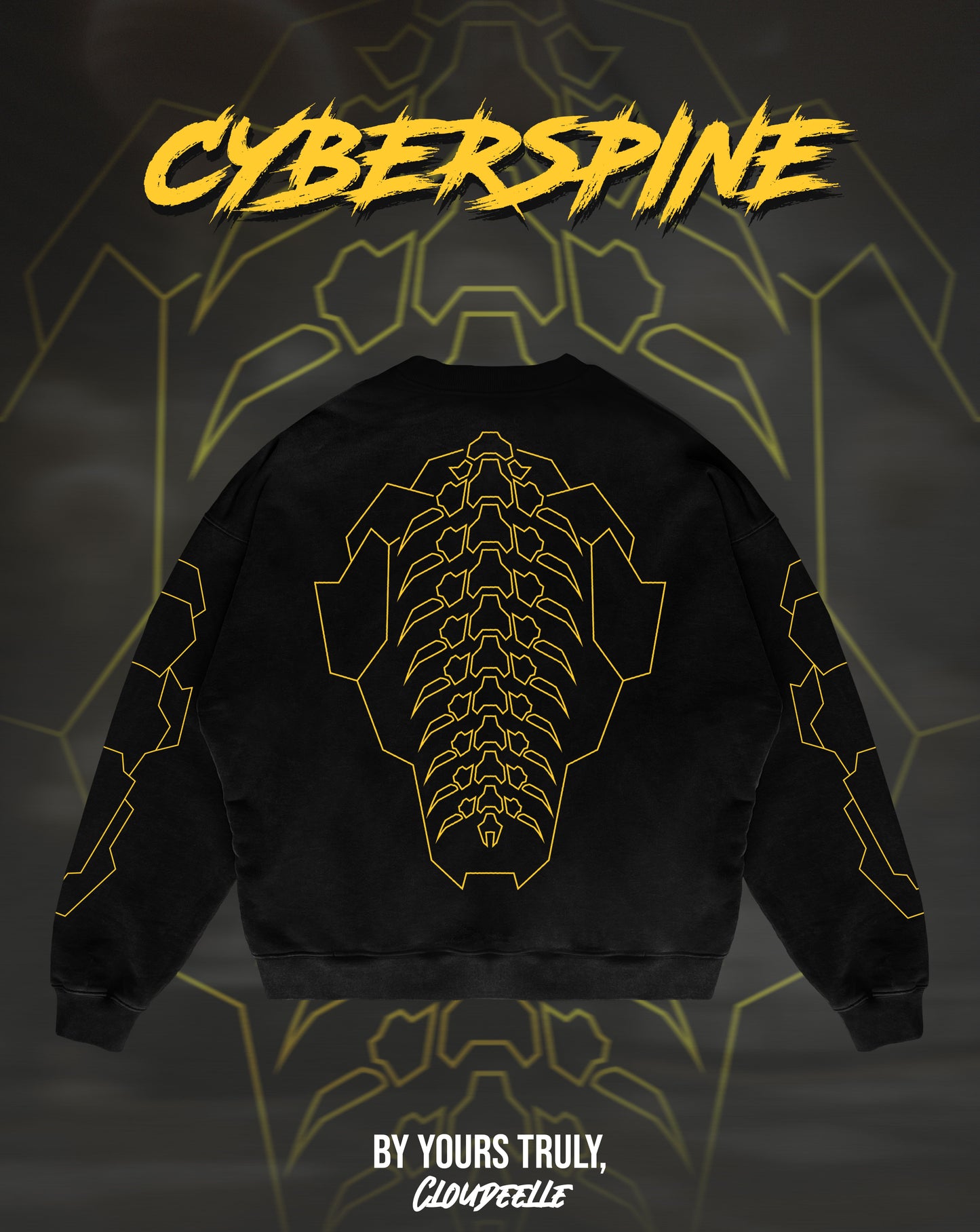 "Cyberspine" - Oversized Crewneck (Yellow Version)