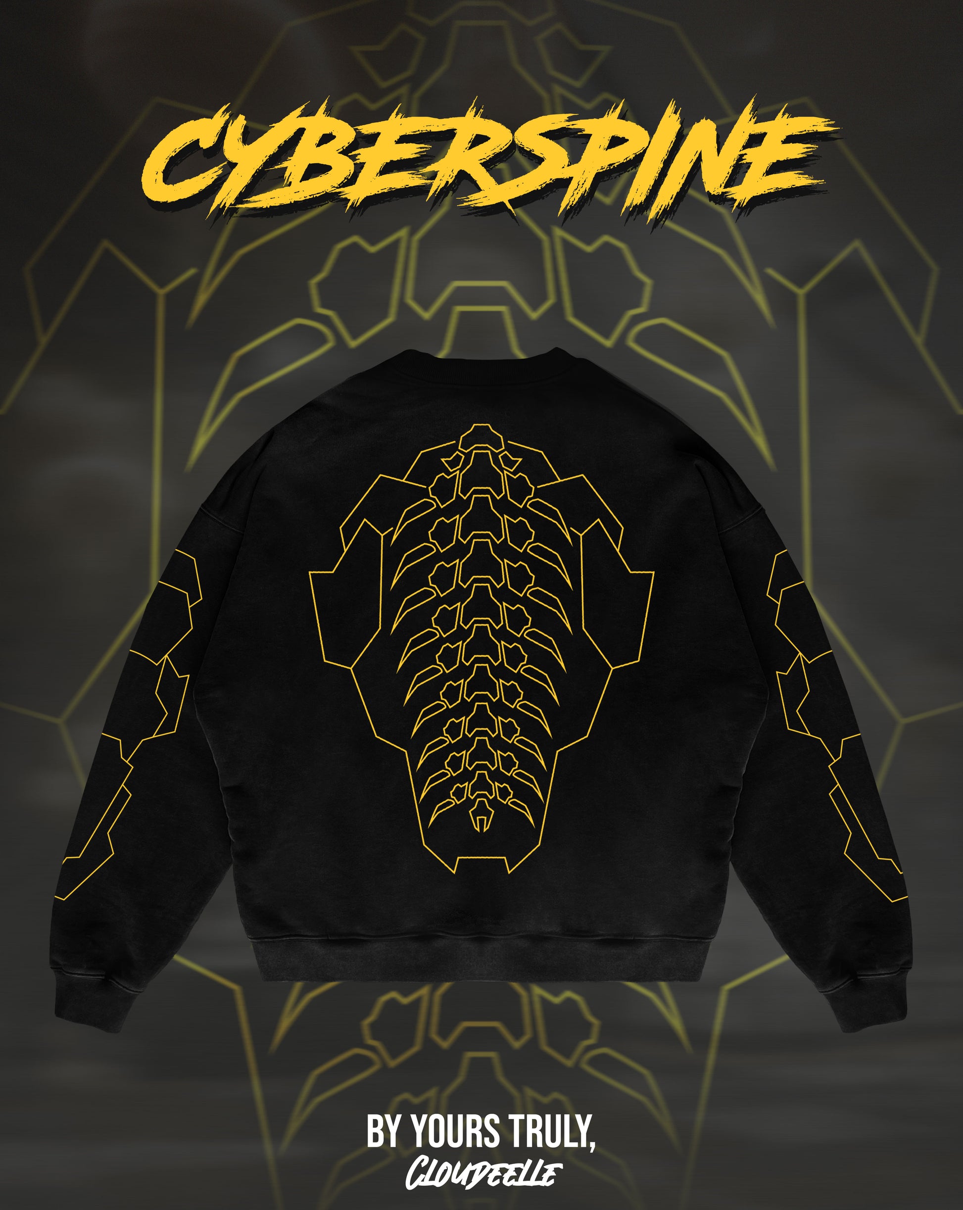 "Cyberspine" - Oversized Crewneck (Yellow Version)