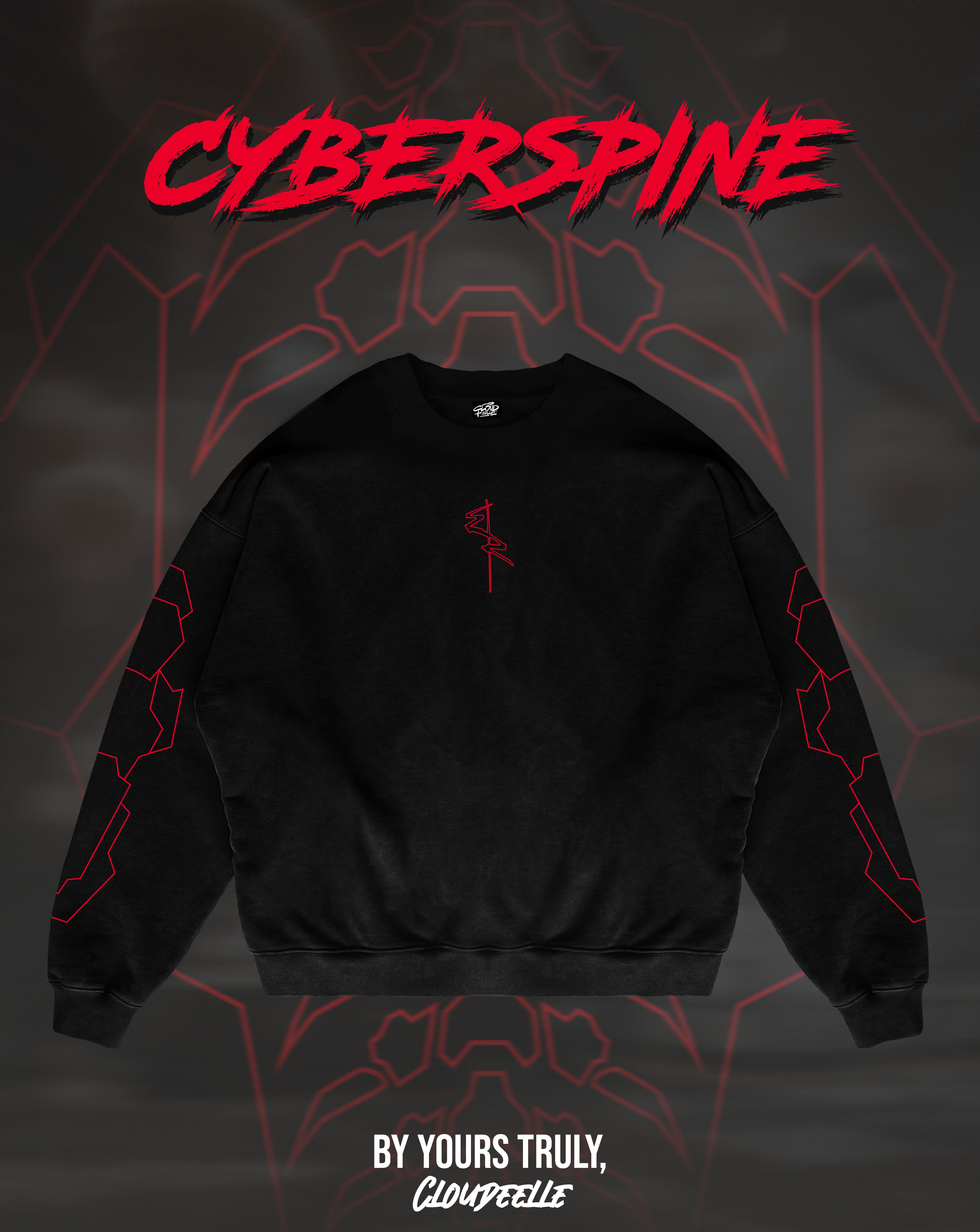 "Cyberspine" - Oversized Crewneck (Red Version)