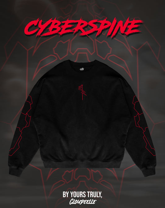 "Cyberspine" - Oversized Crewneck (Red Version)
