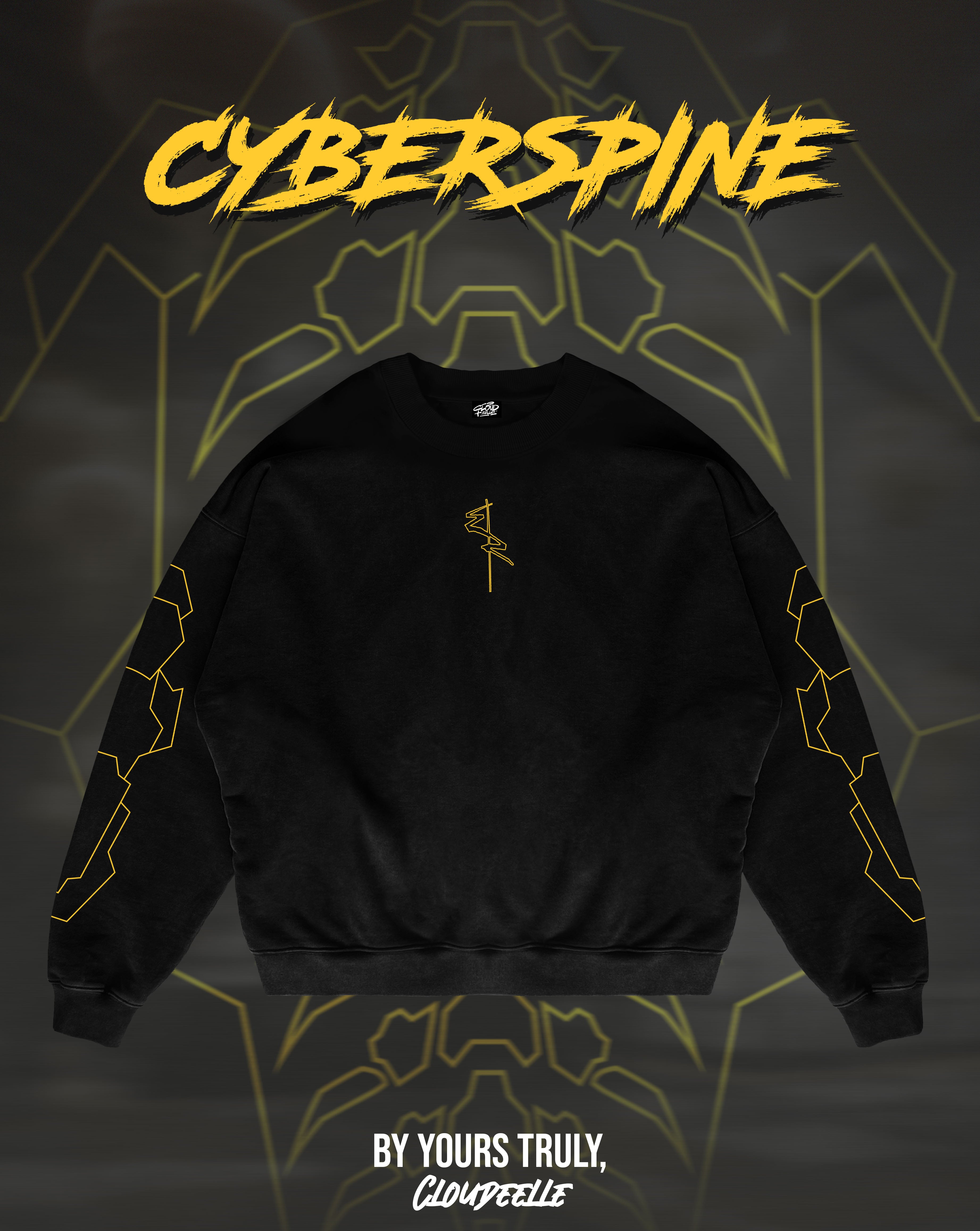 "Cyberspine" - Oversized Crewneck (Yellow Version)