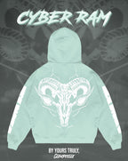 "Cyber Ram" - Oversized Hoodie (Icy Blue Version)