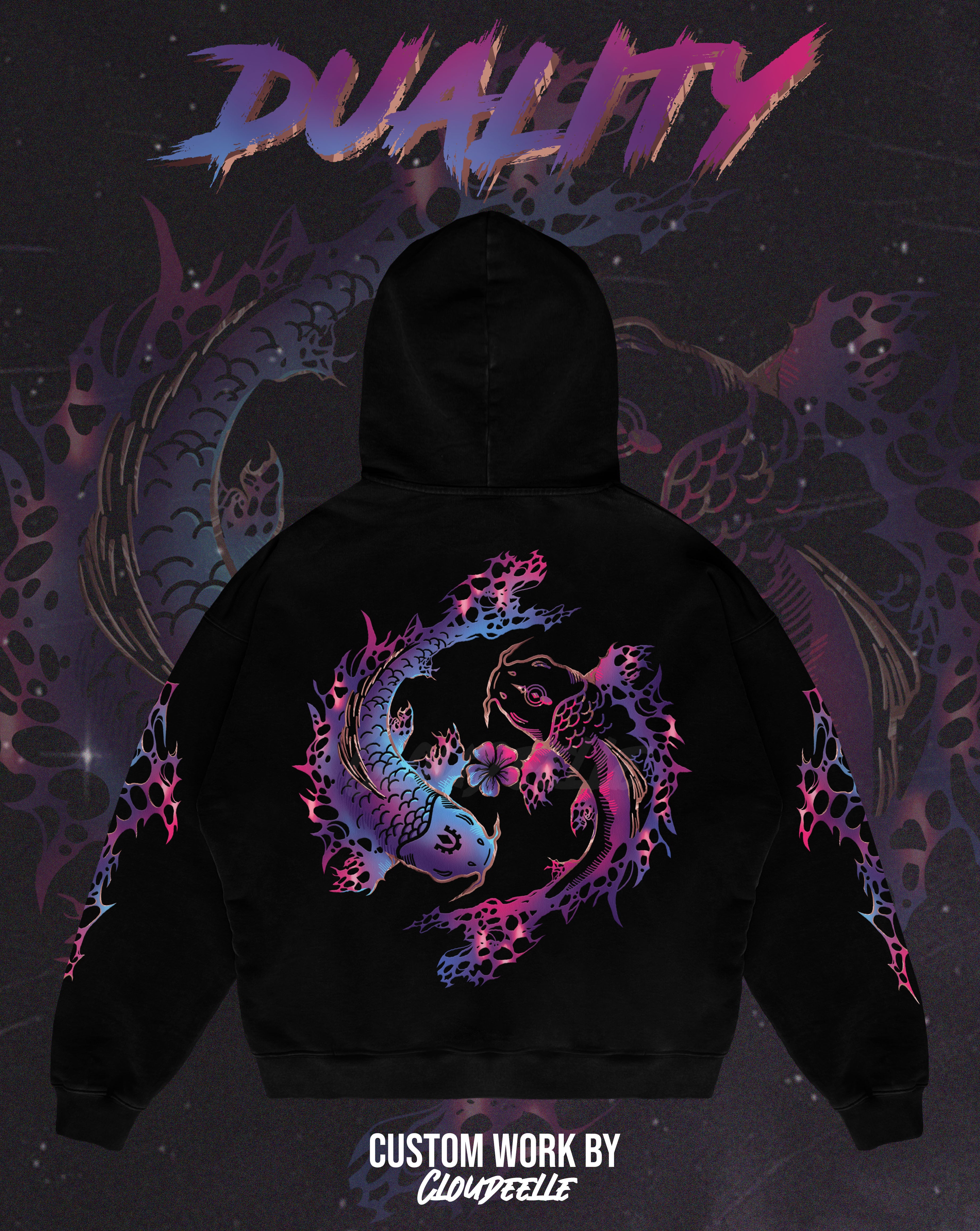 "Duality" - Oversized ZIP-UP Hoodie
