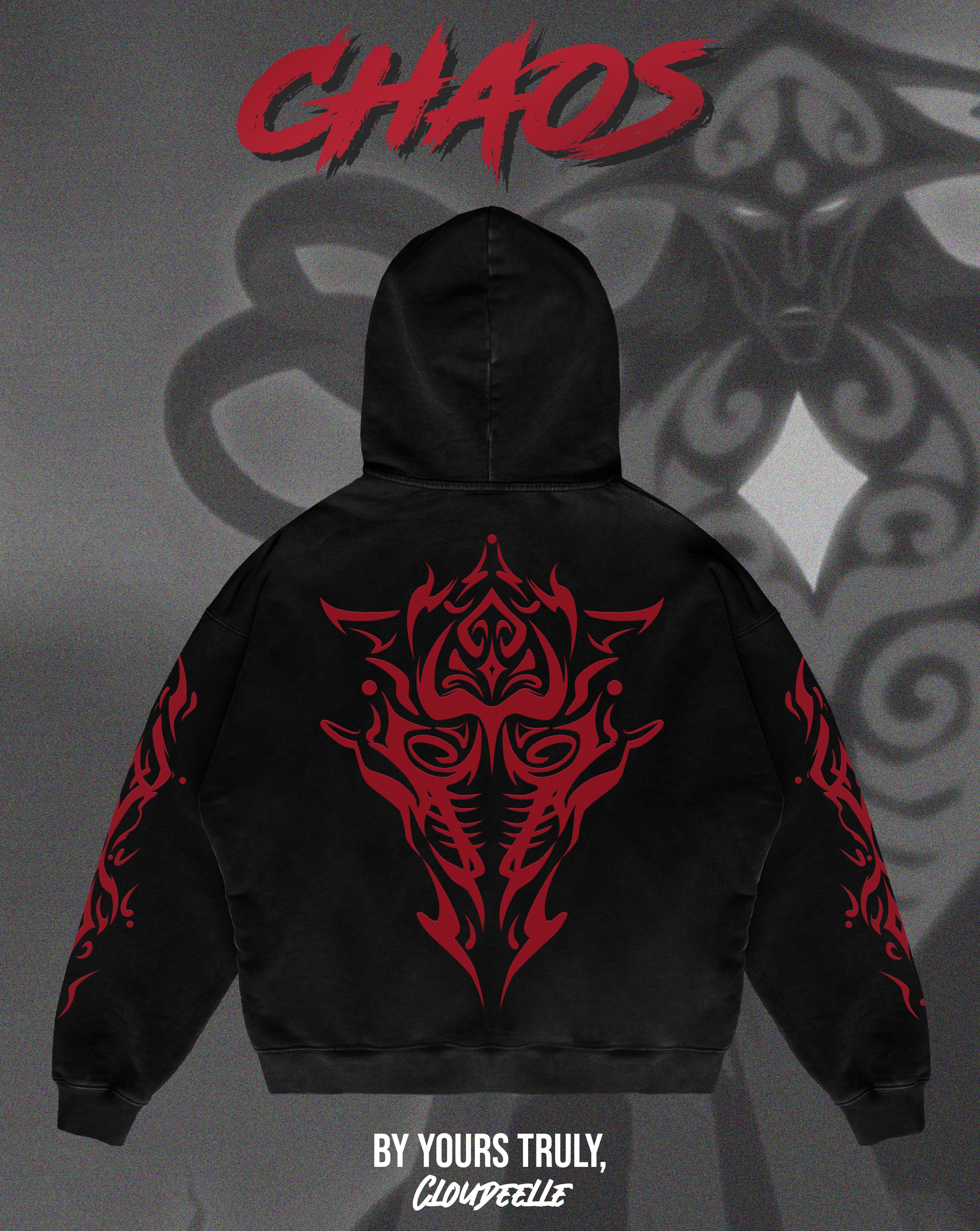 "Chaos" - Oversized ZIP-UP Hoodie