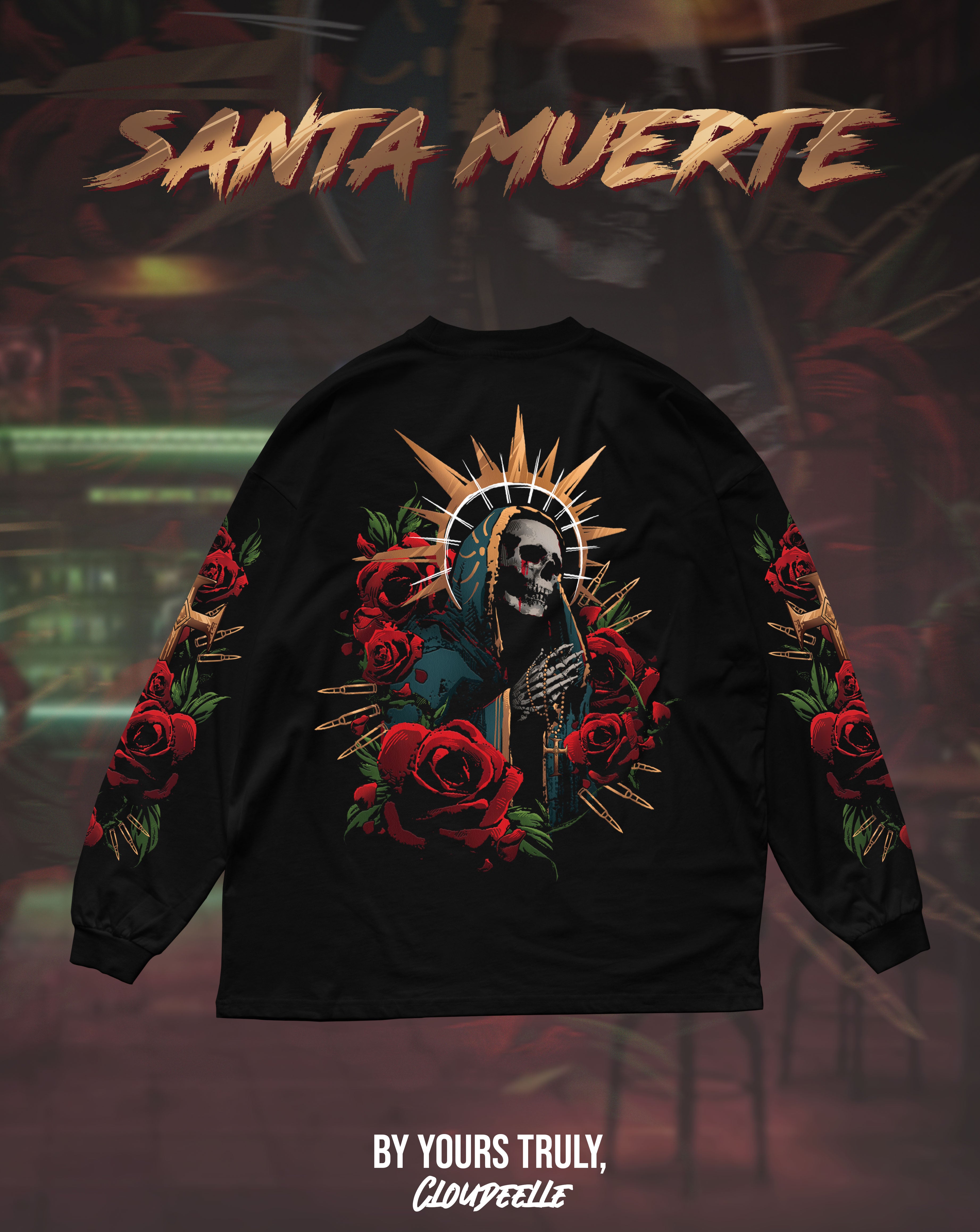 "Santa Muerte" - Oversized Longsleeve Tee