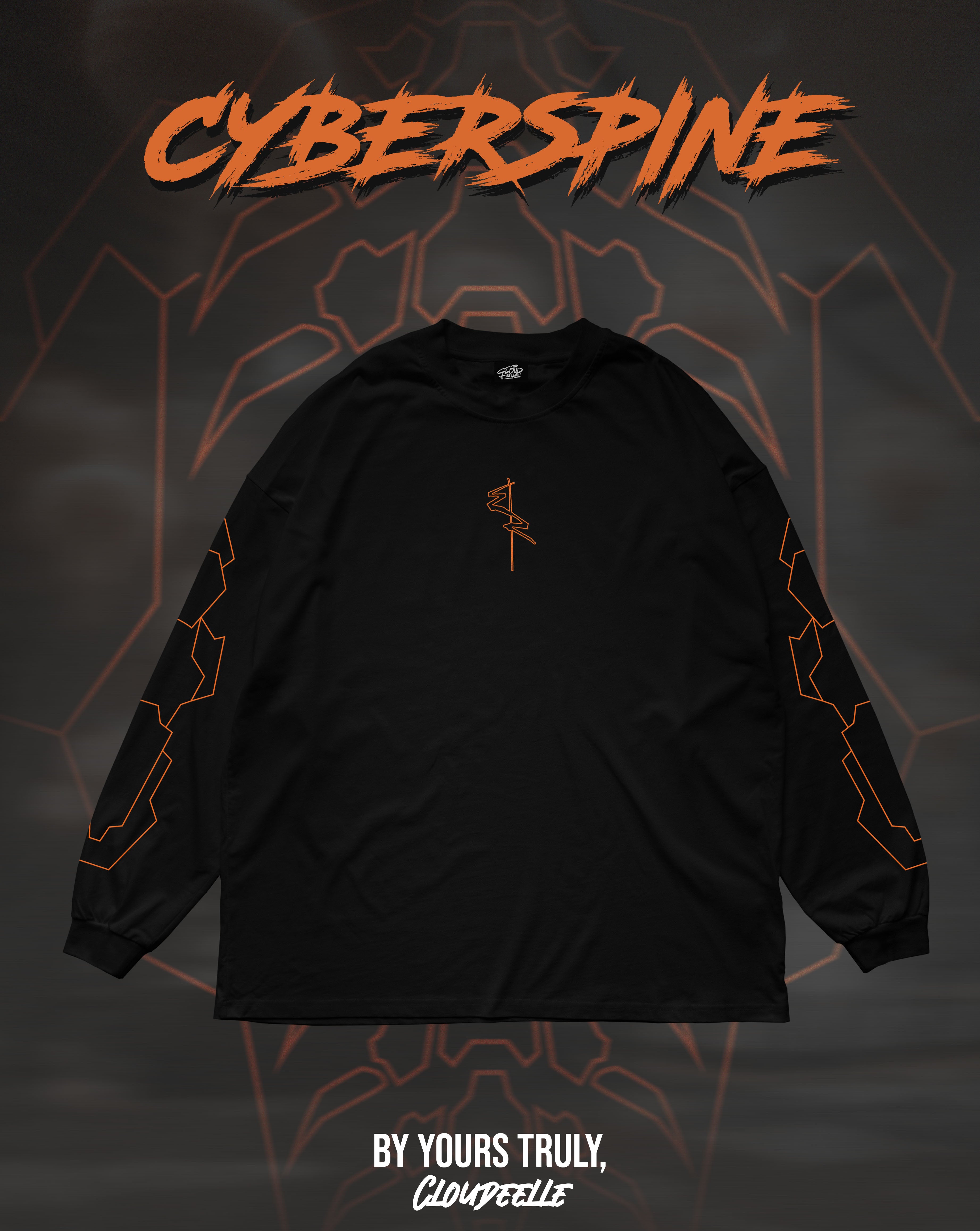 "Cyberspine" - Oversized Longsleeve Tee (Orange Version)