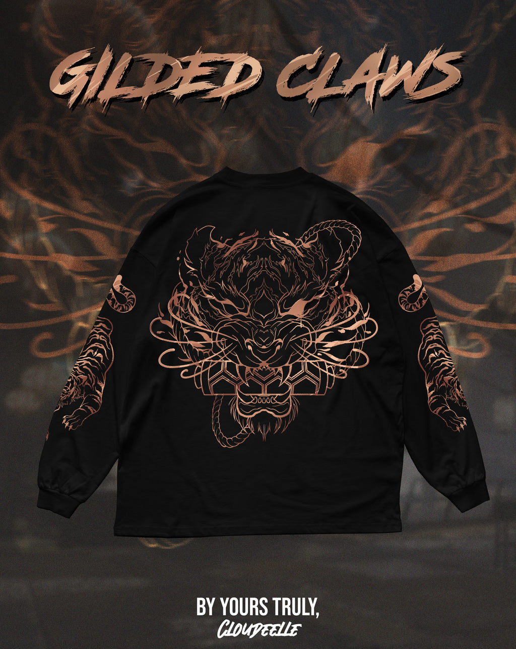 "Gilded Claws" - Oversized Longsleeve Tee