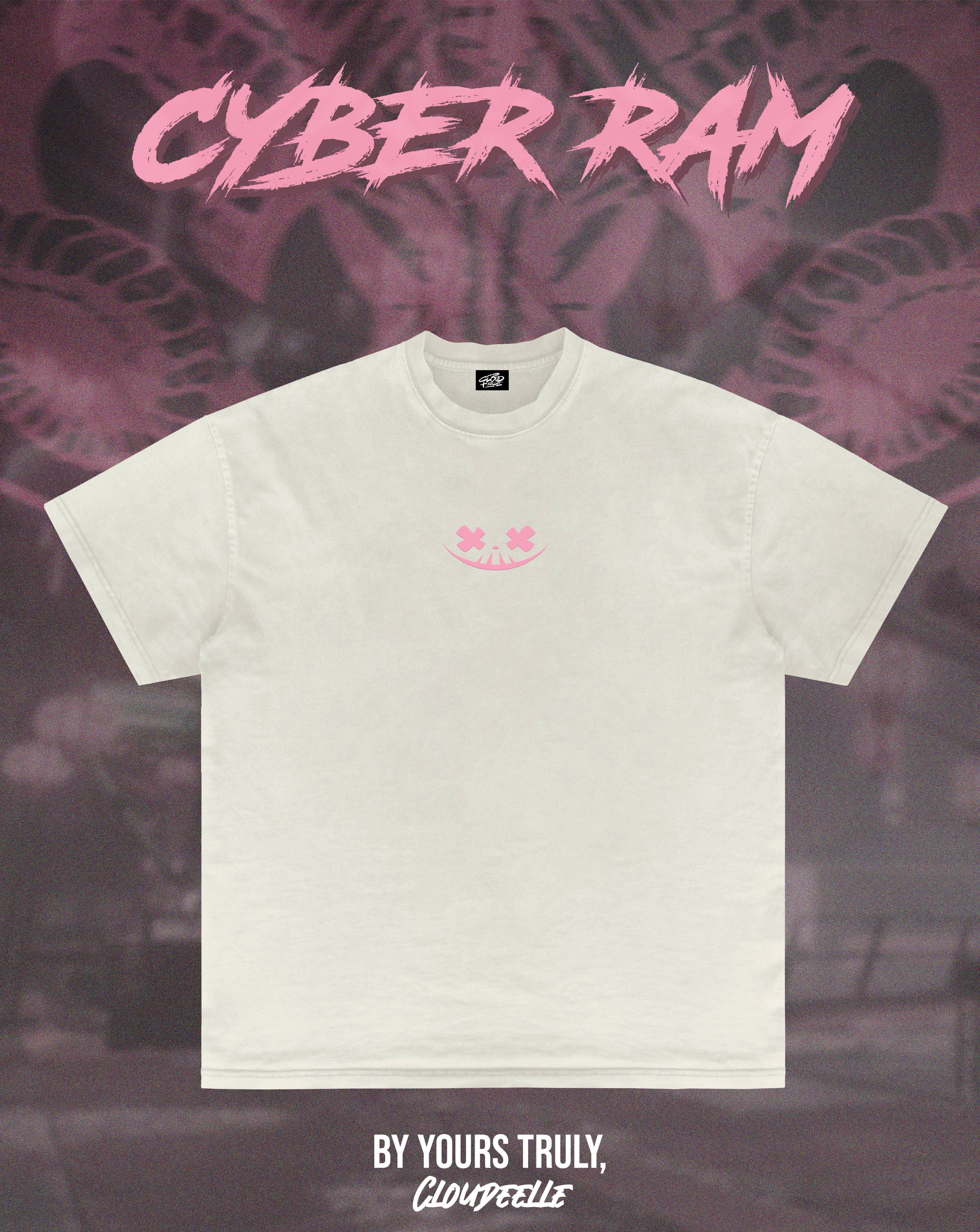 "Cyber Ram" - Oversized Tee (Vintage White Version)