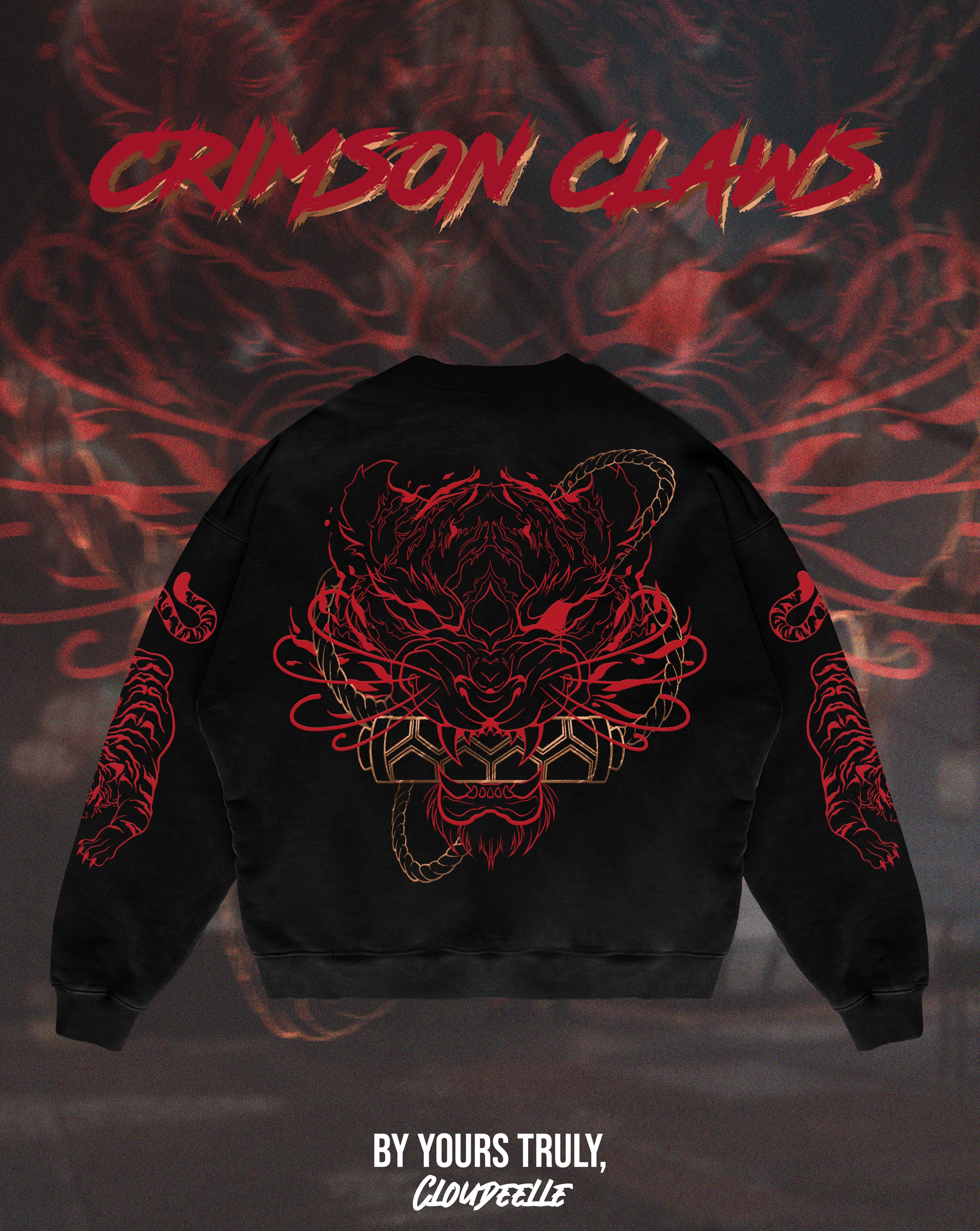 "Crimson Claws" - Oversized Crewneck