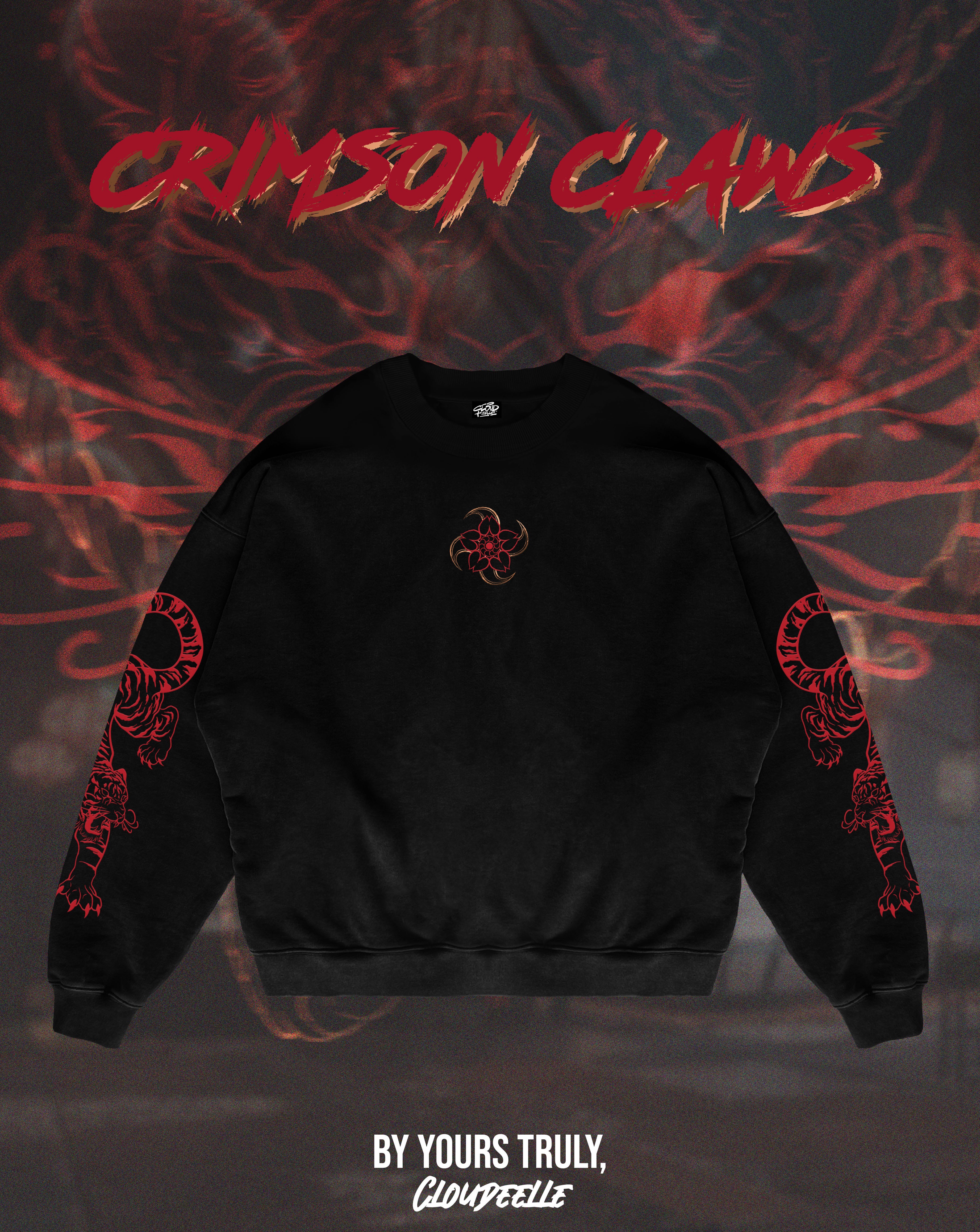 "Crimson Claws" - Oversized Crewneck