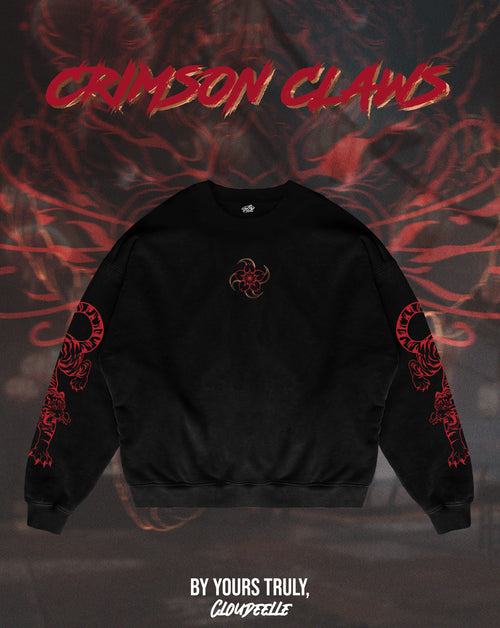 "Crimson Claws" - Oversized Crewneck