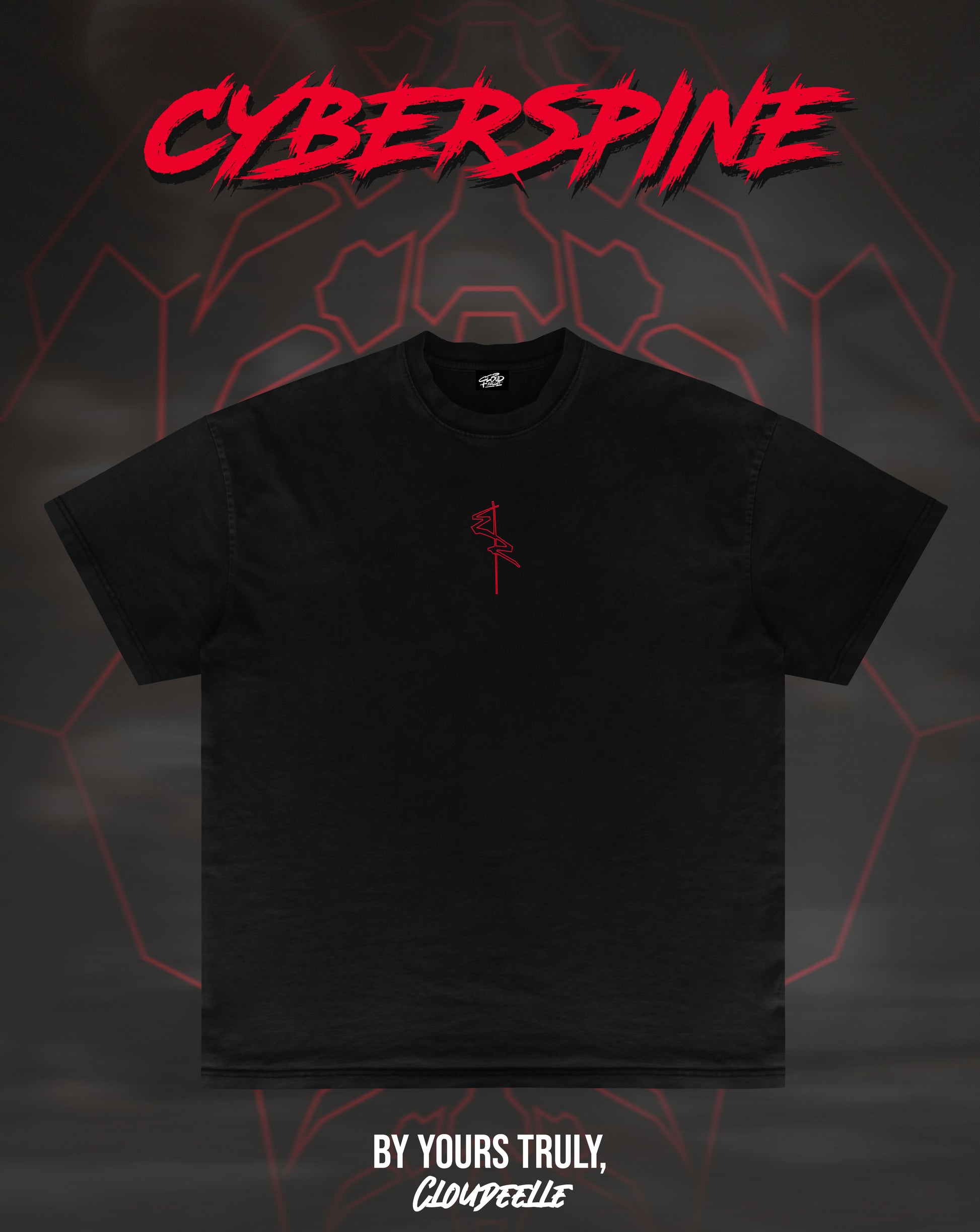 "Cyberspine" - Oversized Tee (Red Version)