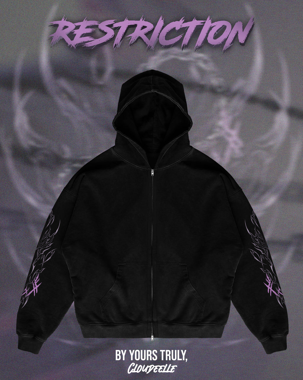"Restriction" - Oversized ZIP-UP Hoodie