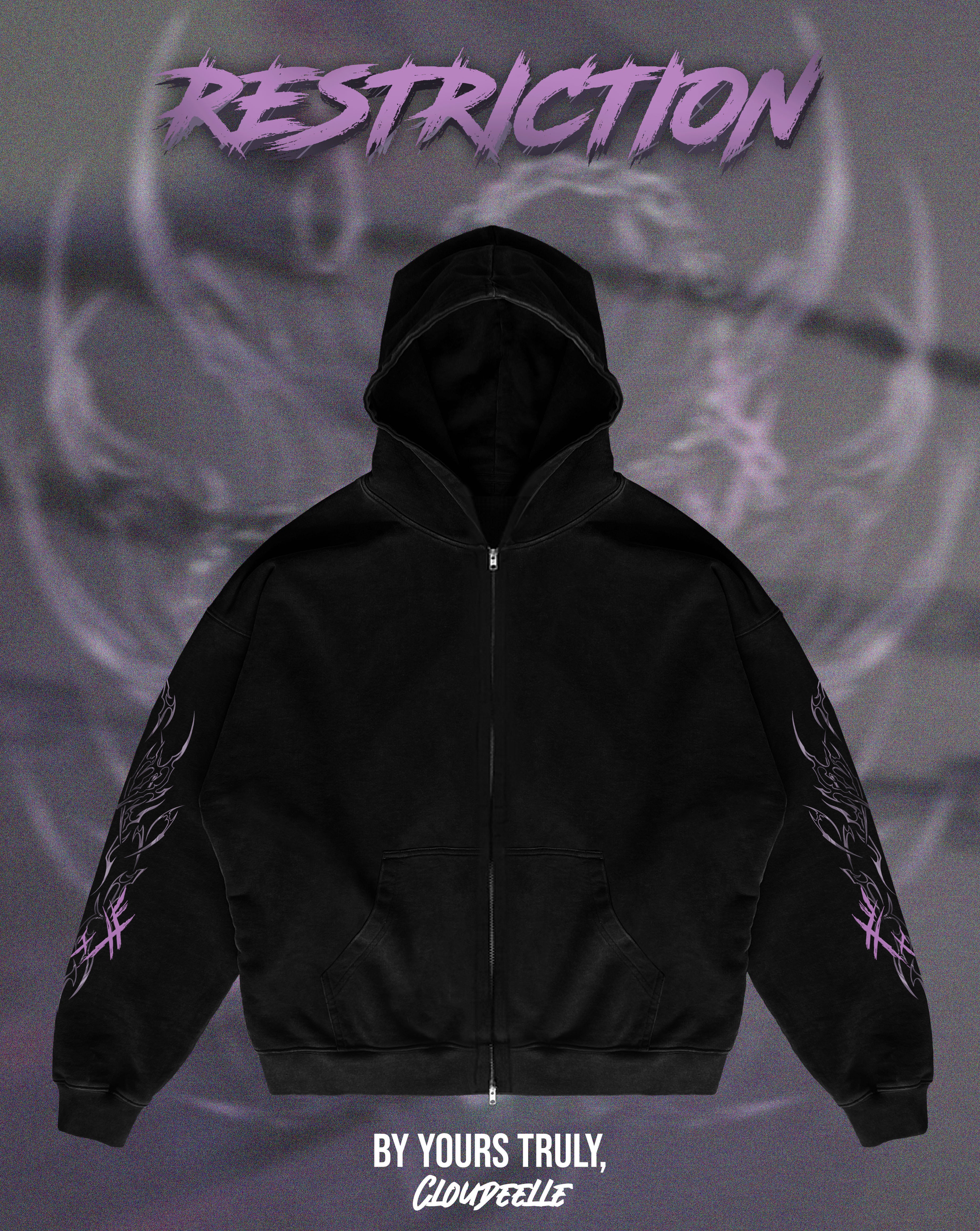 "Restriction" - Oversized ZIP-UP Hoodie