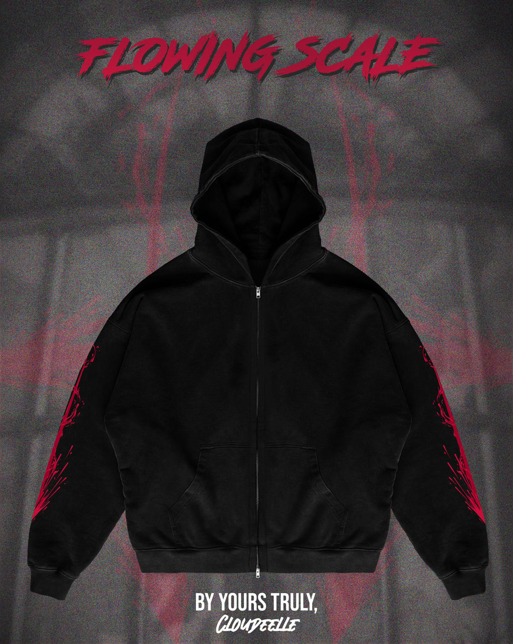 "Flowing Scale" - Oversized ZIP-UP Hoodie