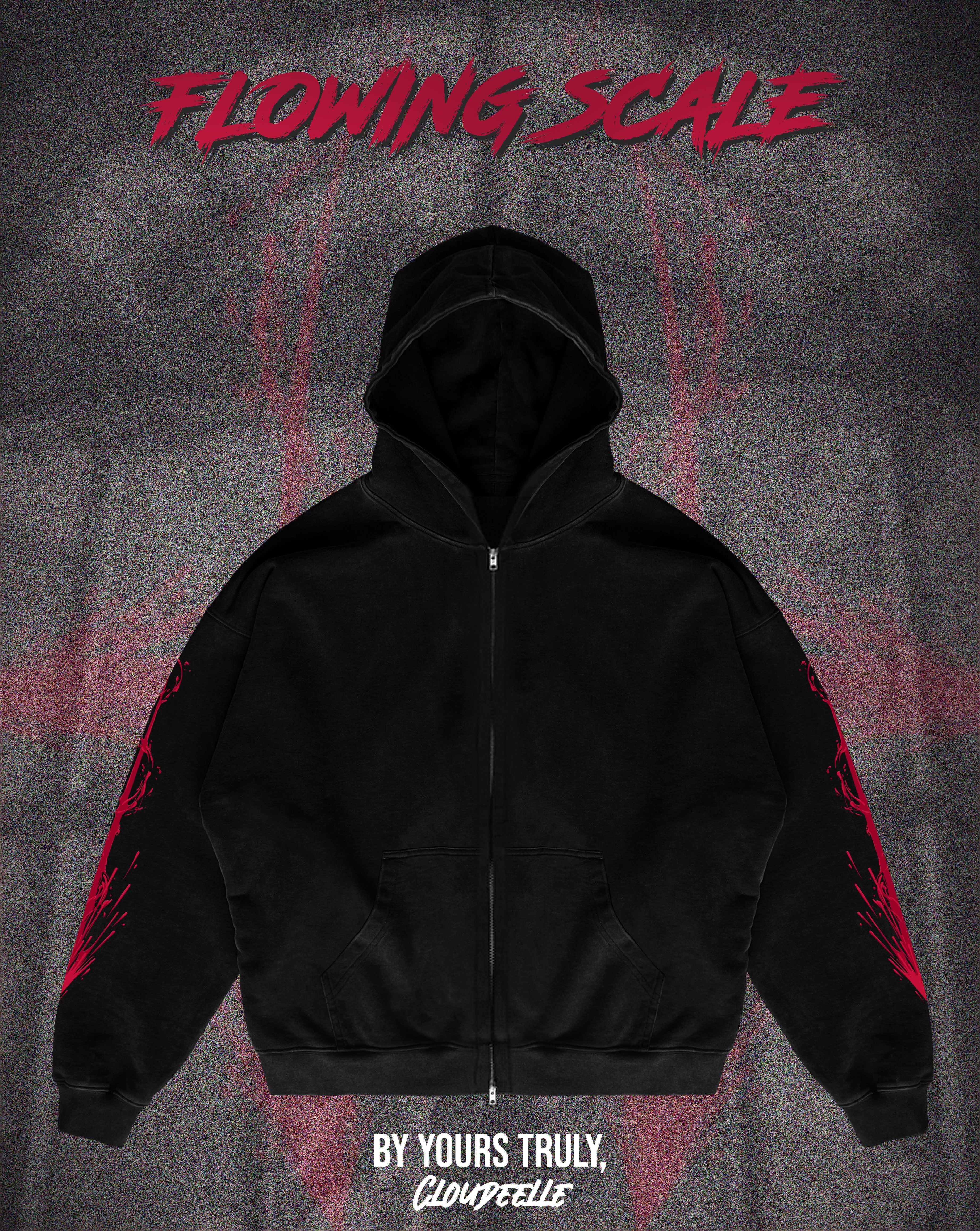 "Flowing Scale" - Oversized ZIP-UP Hoodie