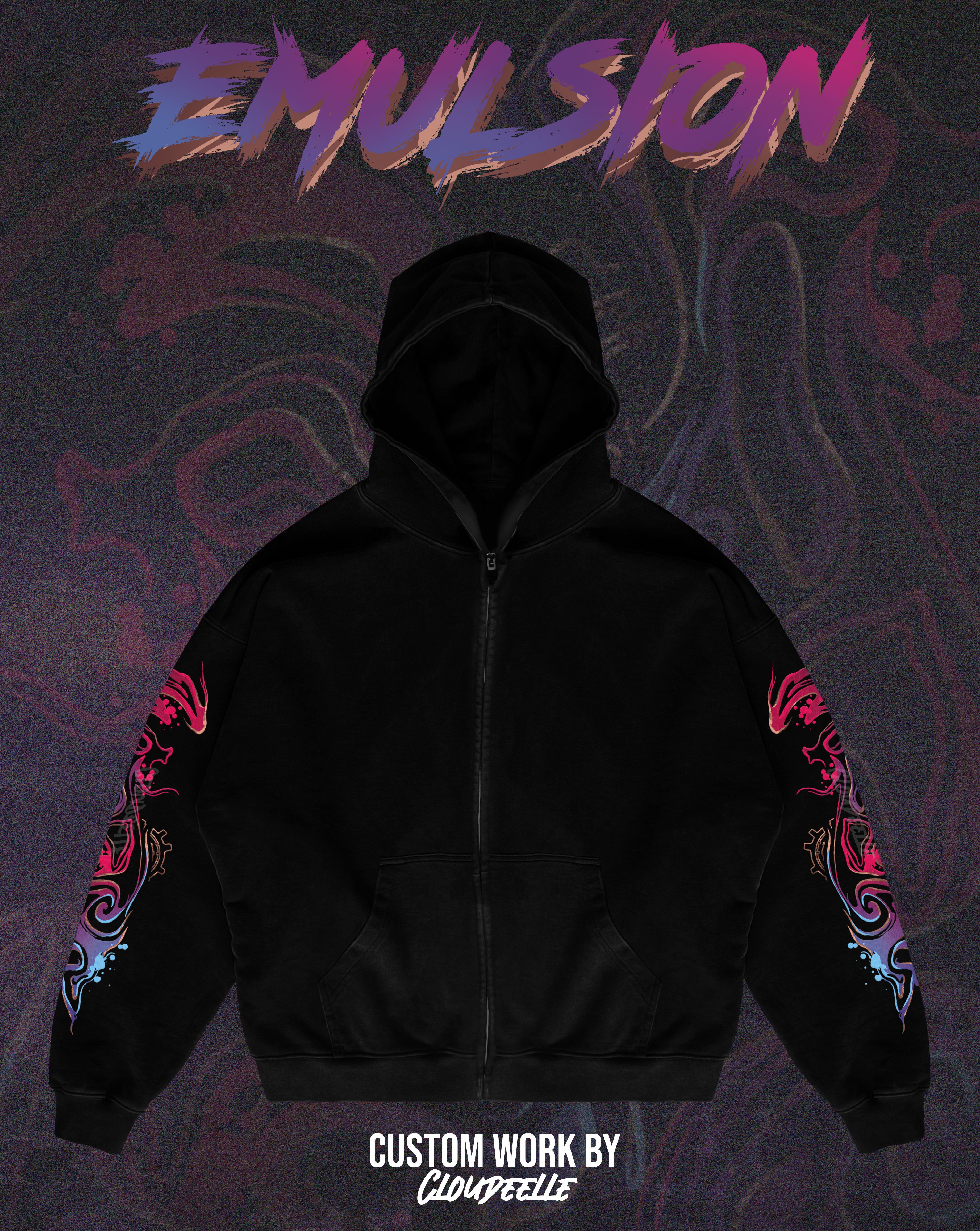 "Emulsion" - Oversized ZIP-UP Hoodie