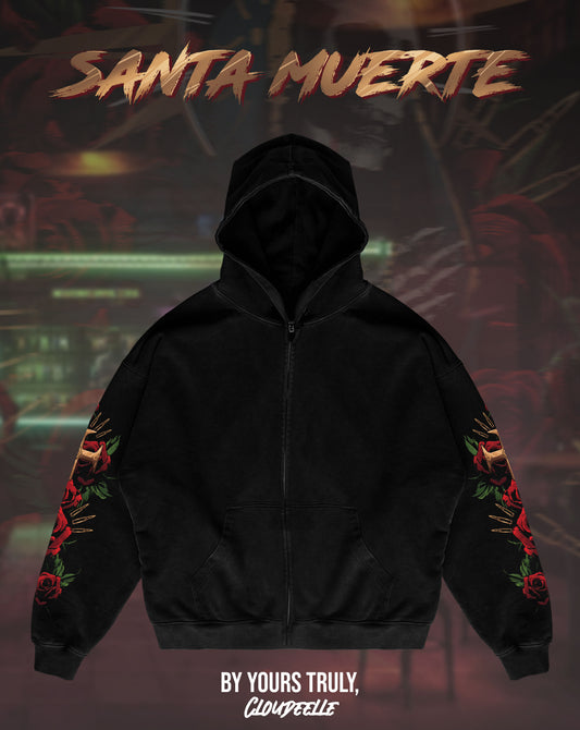 "Santa Muerte" - Oversized ZIP-UP Hoodie