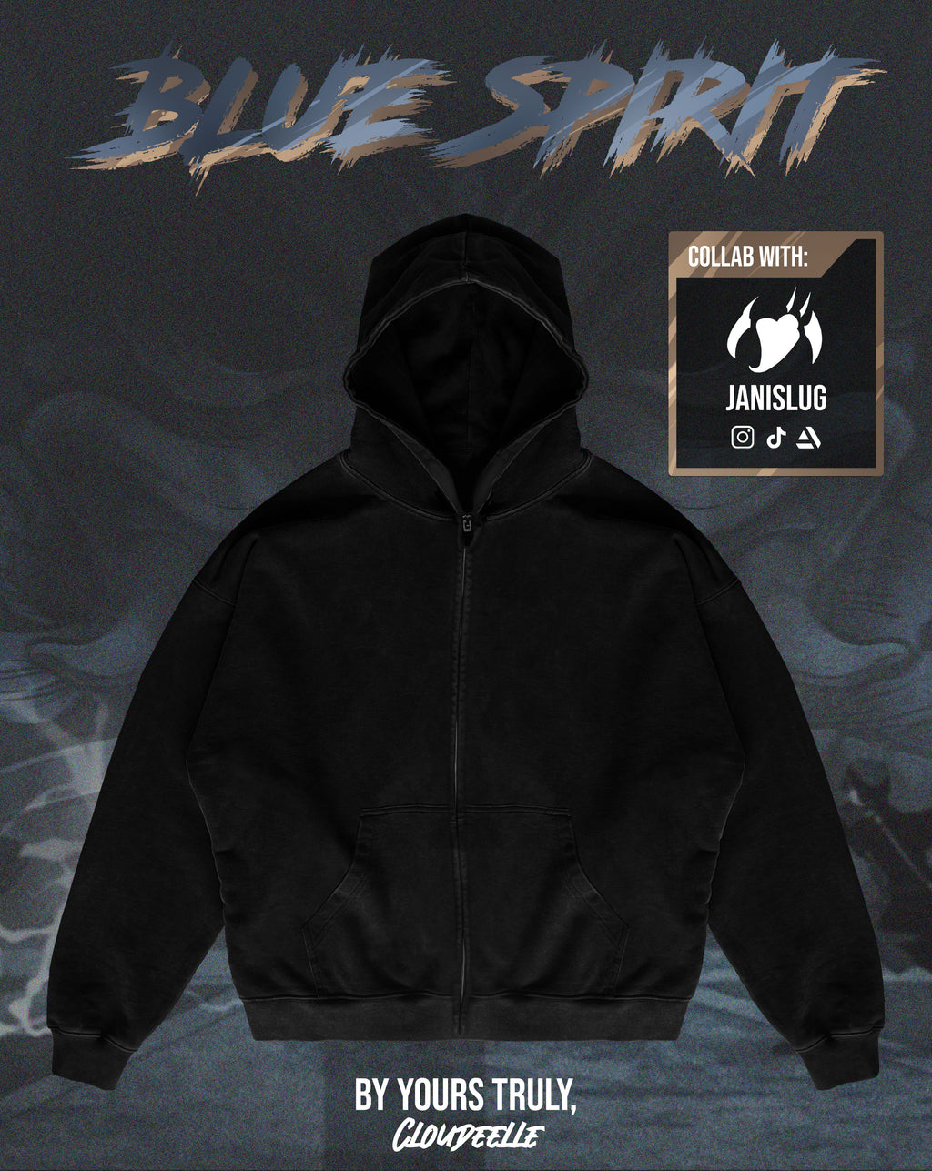 "Blue Spirit" - Oversized ZIP-UP Hoodie