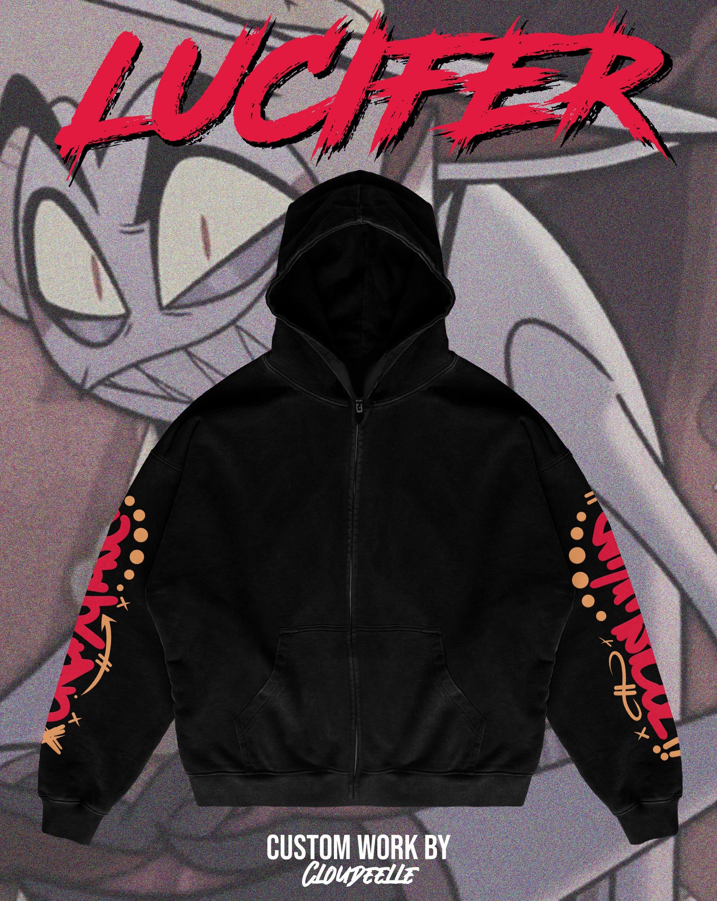 "Lucifer" - Oversized ZIP-UP Hoodie