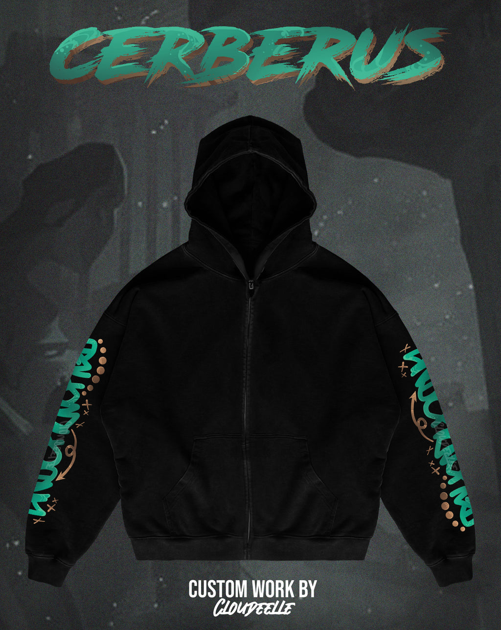 "Hade's Cerberus" - Oversized ZIP-UP Hoodie