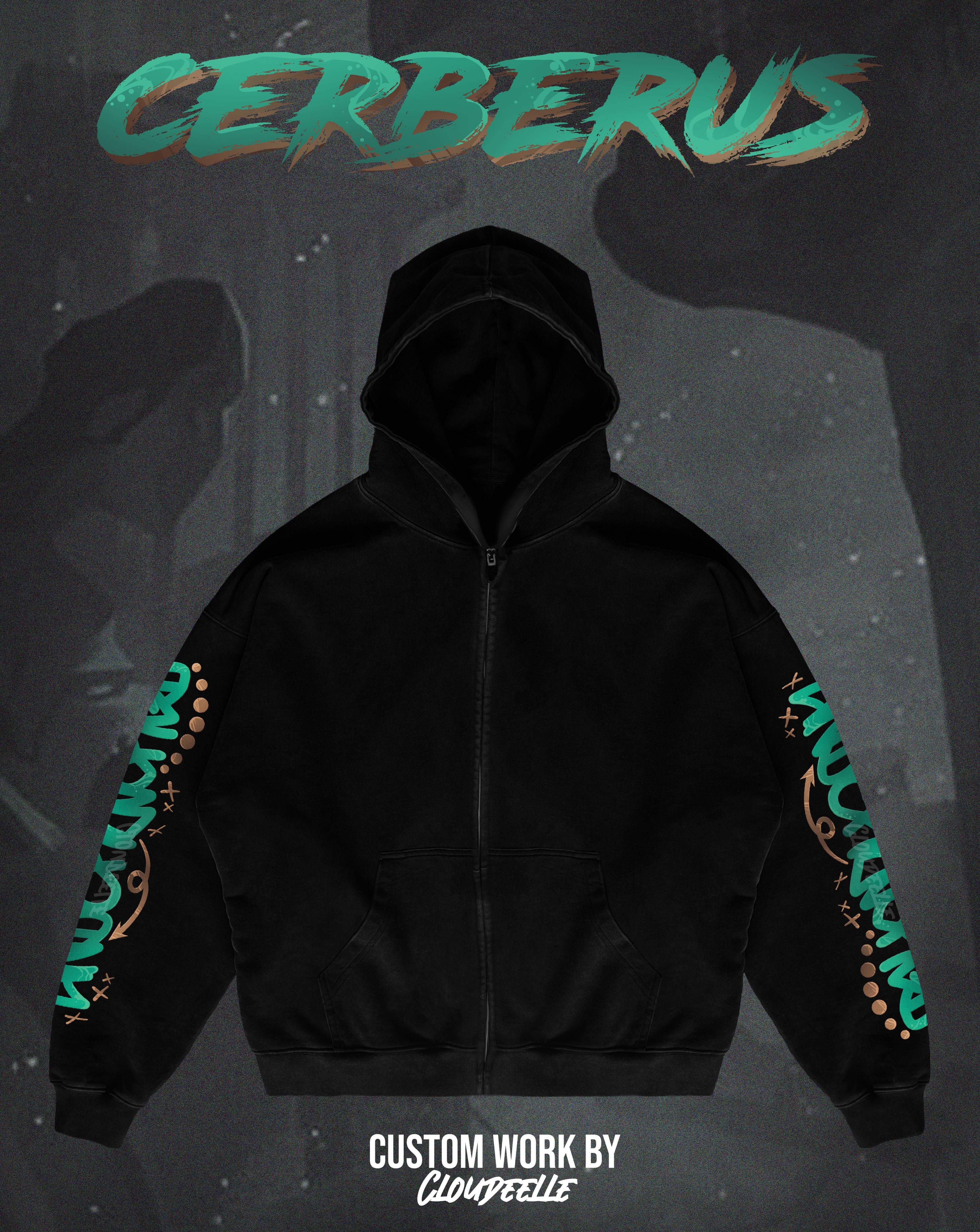 "Hade's Cerberus" - Oversized ZIP-UP Hoodie