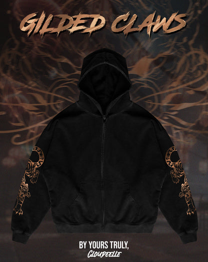"Gilded Claws" - Oversized ZIP-UP Hoodie