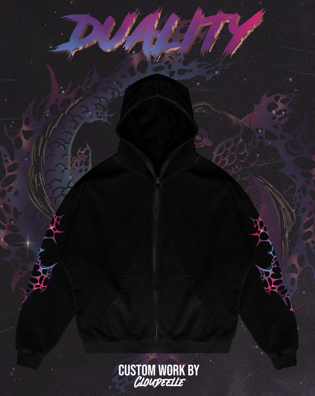 "Duality" - Oversized ZIP-UP Hoodie