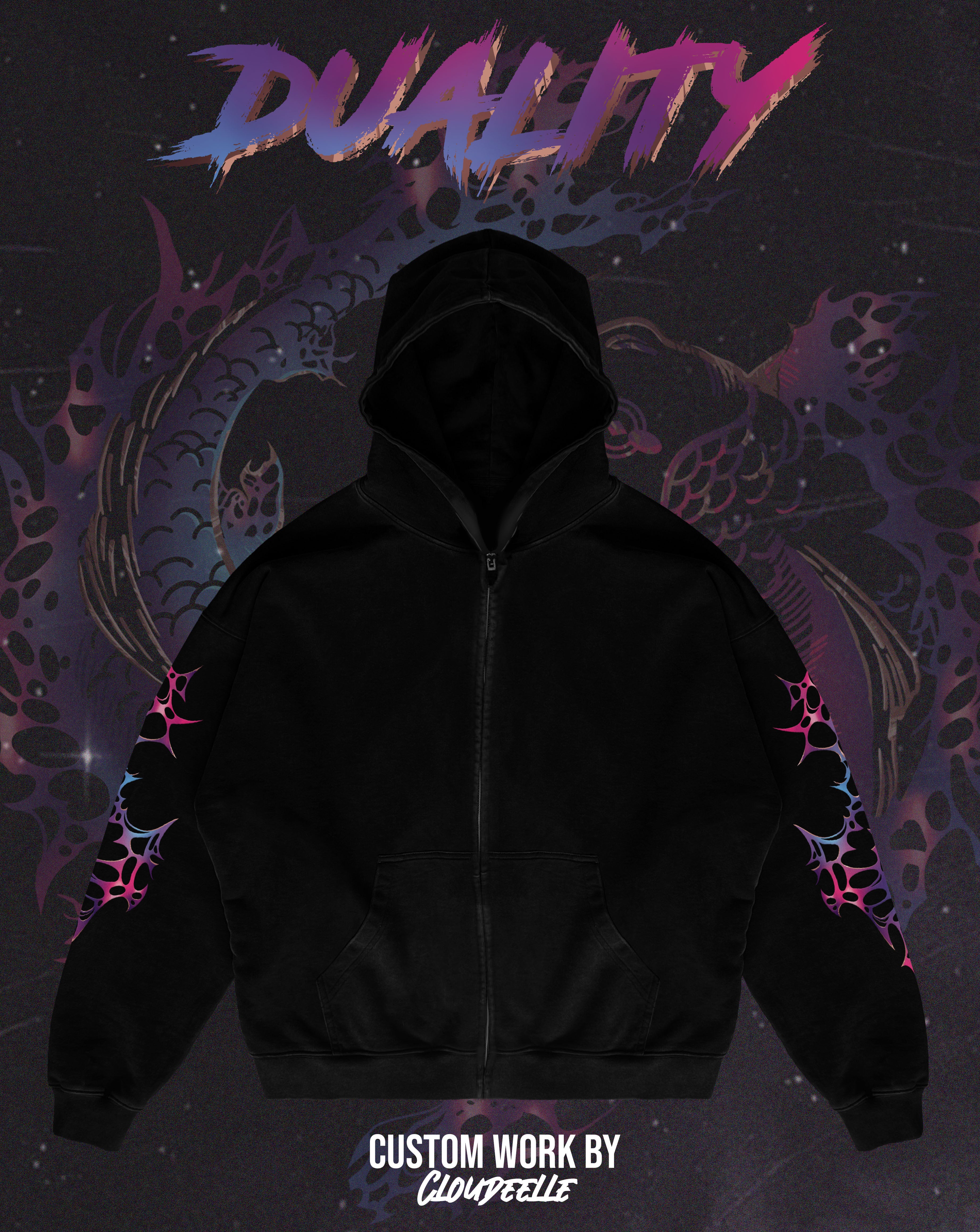 "Duality" - Oversized ZIP-UP Hoodie