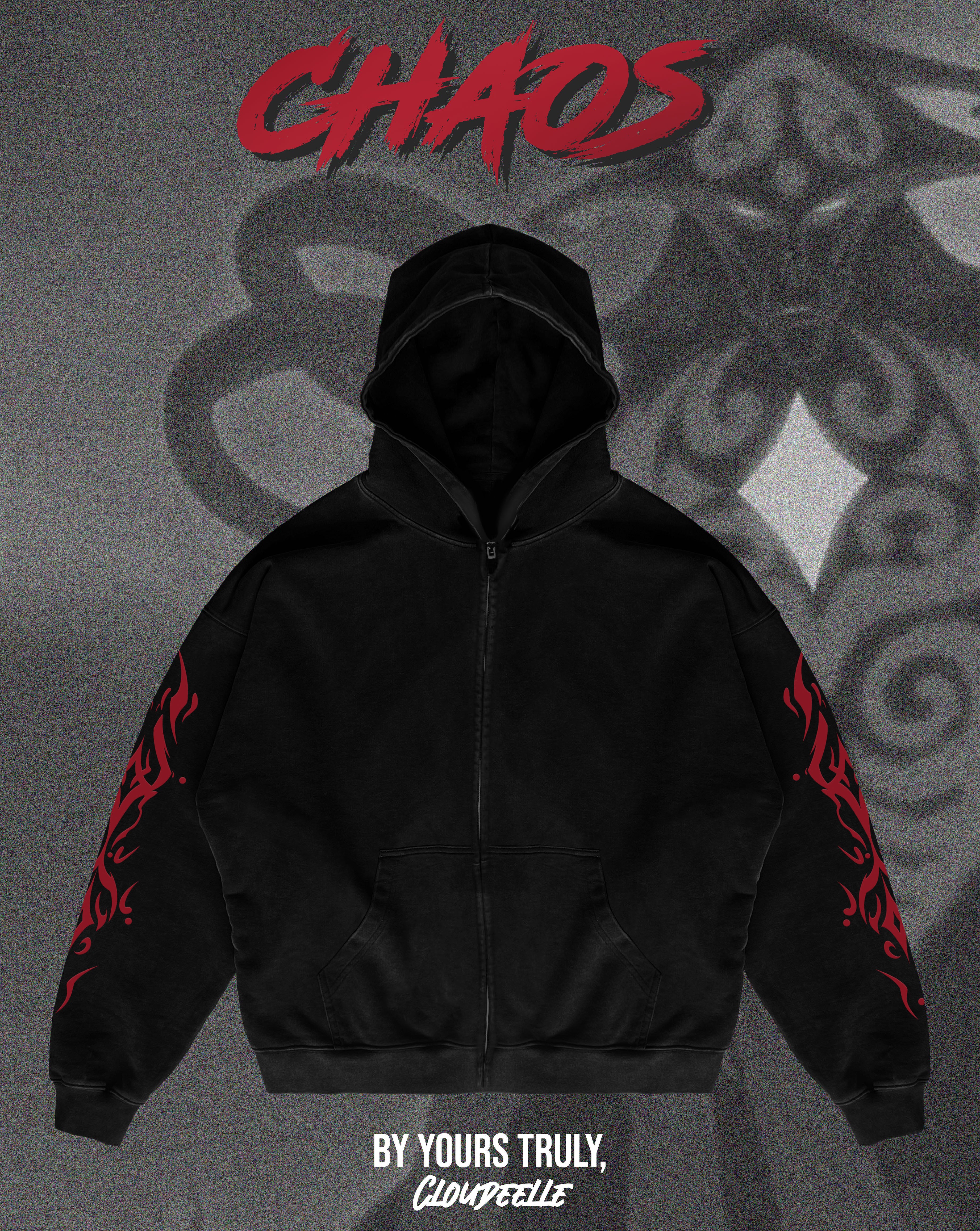 "Chaos" - Oversized ZIP-UP Hoodie