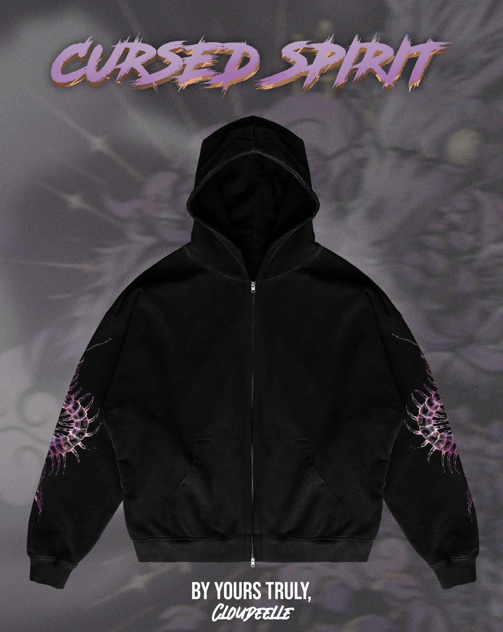 "Cursed Spirit" - Oversized ZIP-UP Hoodie
