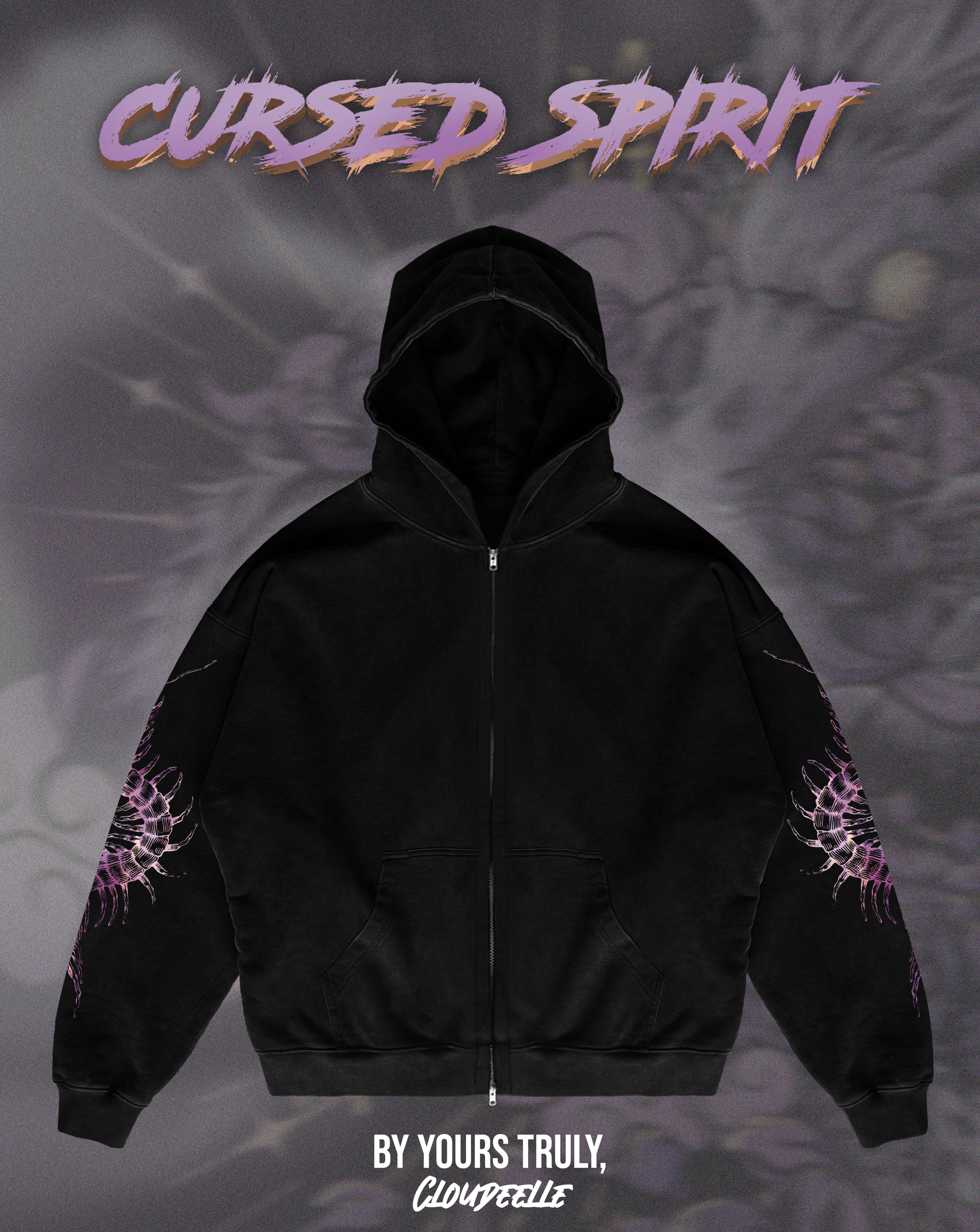"Cursed Spirit" - Oversized ZIP-UP Hoodie